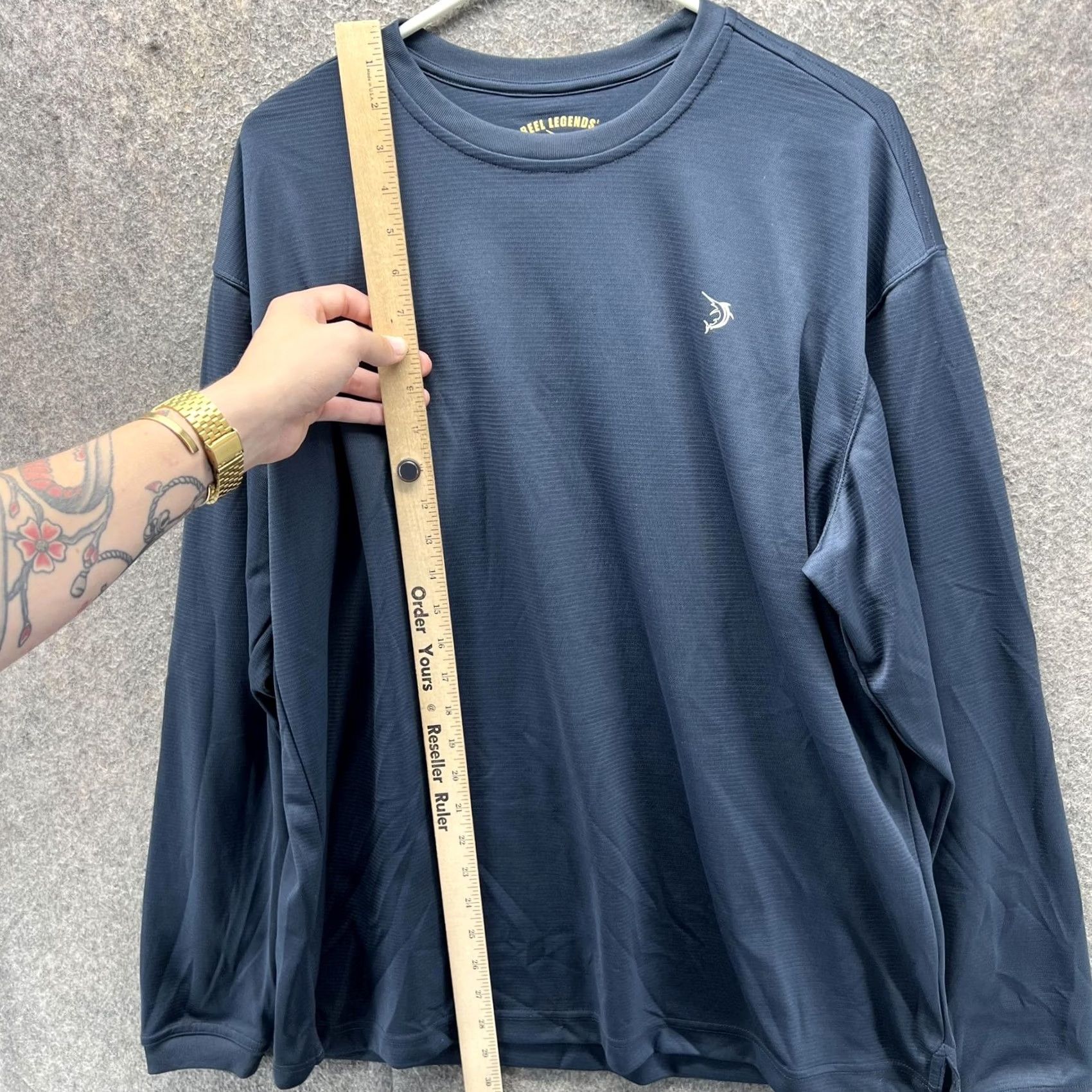 Vintage Reel Legends Shirt Mens Medium Blue Long Sleeve Performance Fishing Crewneck Size US M / EU 48-50 / 2 - 6 Thumbnail