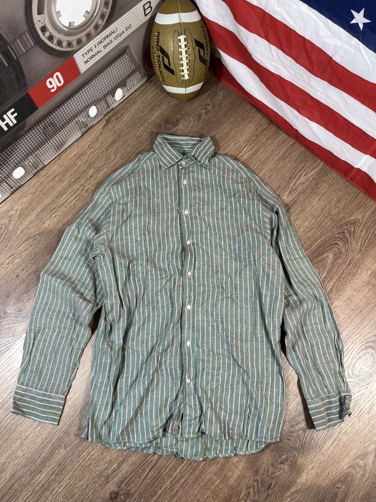 Eton Eton Linen Shirt Size US XL / EU 56 / 4 - 1 Thumbnail