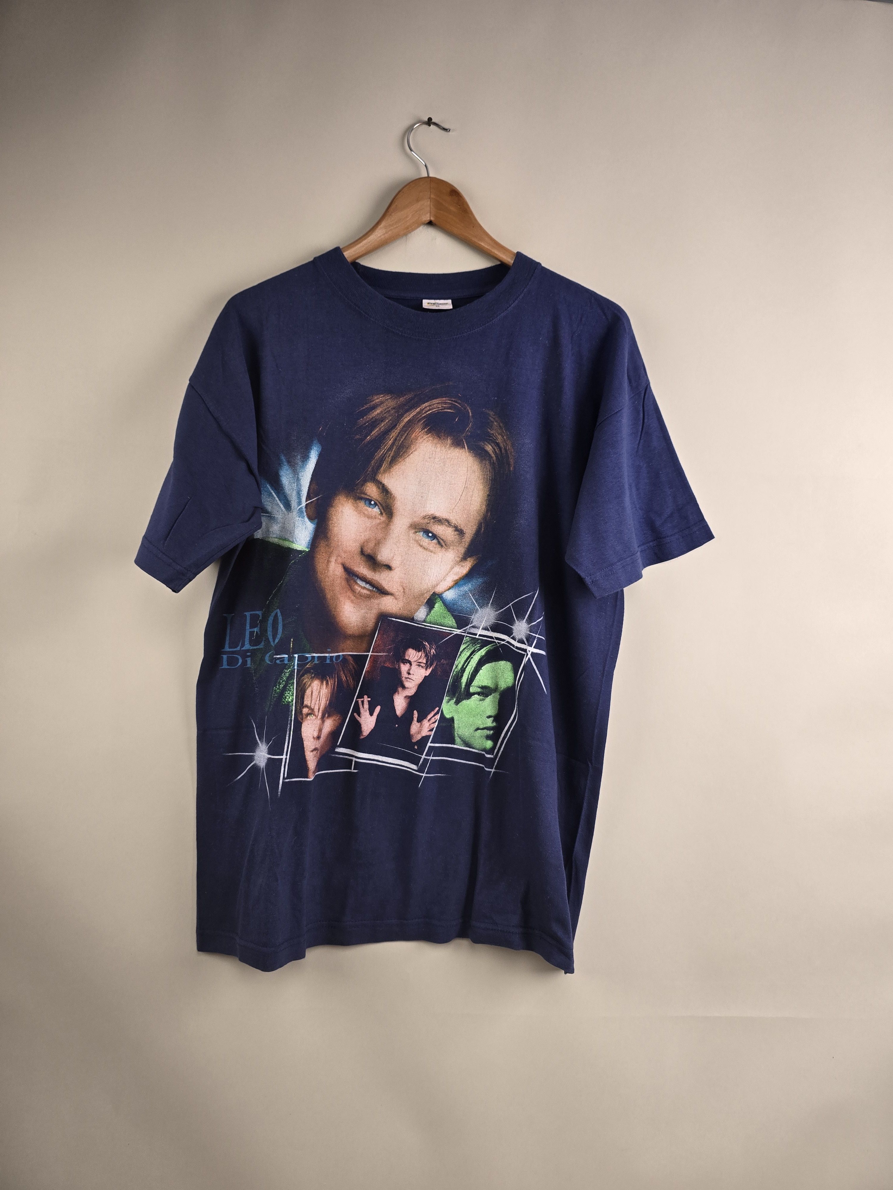 image of Band Tees x Movie 90's Leonardo Di Caprio XL 22" 28.5" in Navy, Men's