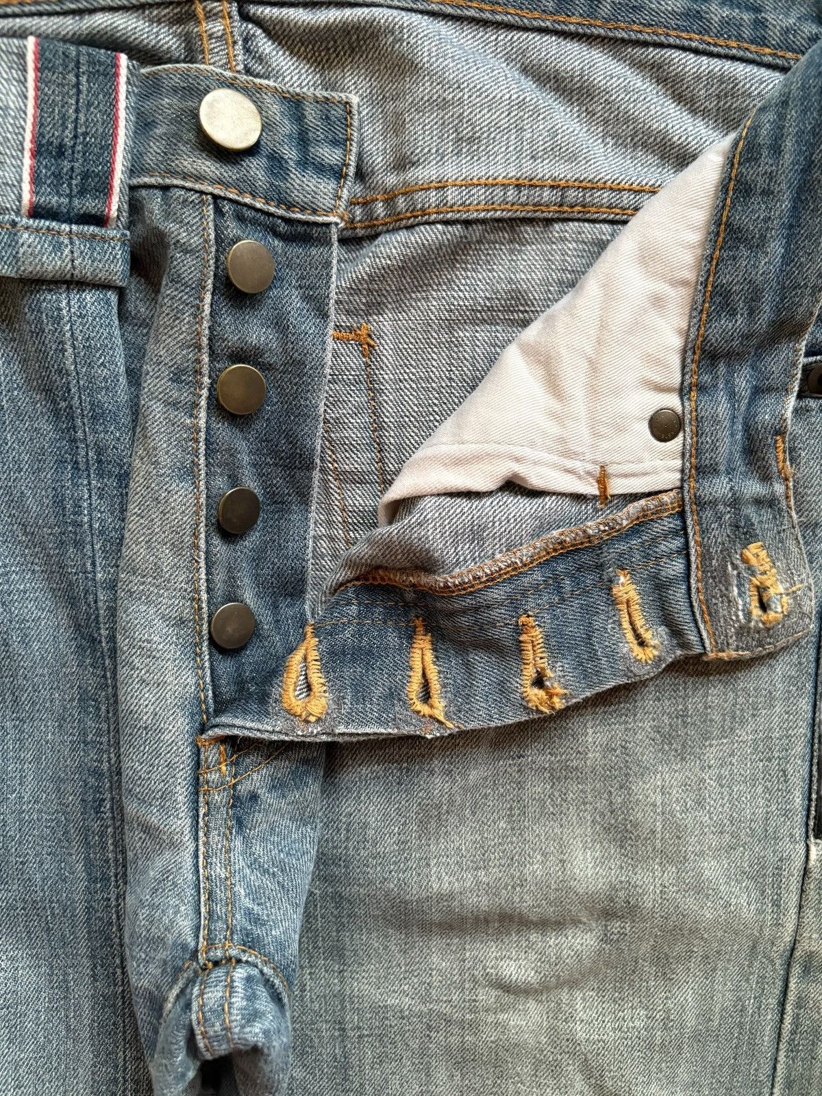 Designer × Japanese Brand Vintage Jack Henry Selvedge Mud Wash Distressed Ripped Jean Size US 30 / EU 46 - 3 Thumbnail