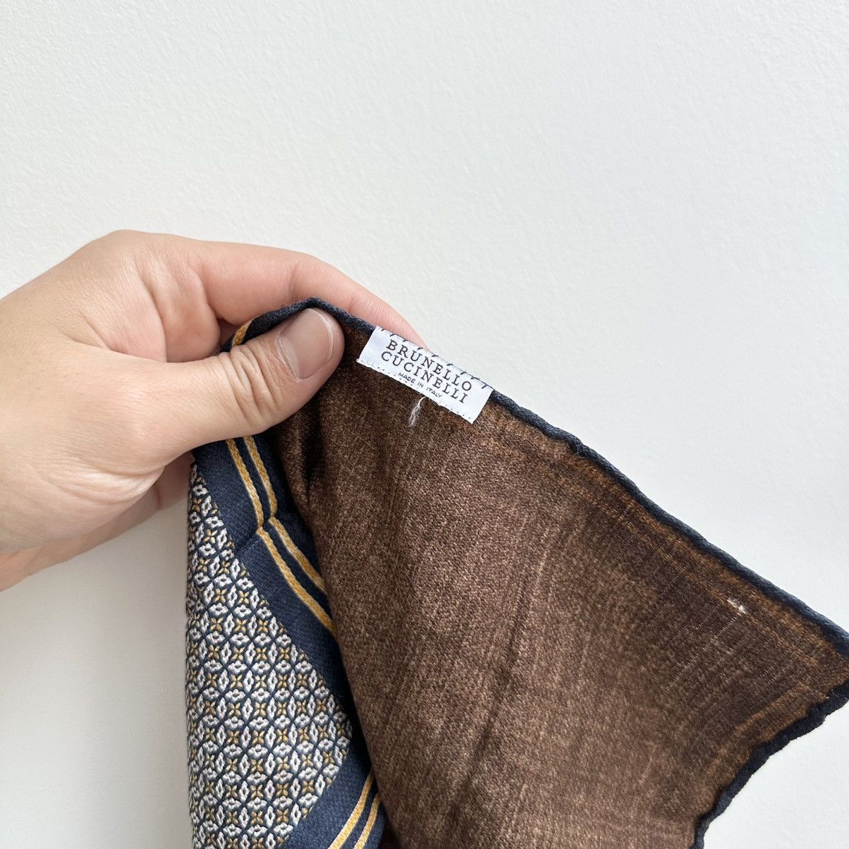 Brunello Cucinelli Silk Pocket Square - Brown Size ONE SIZE - 4 Thumbnail