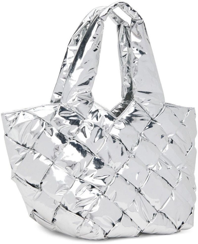 Bottega Veneta 🔥$3.3K VALUE🔥 Silver Cassette Mirror Tote Bag Size ONE SIZE - 3 Thumbnail