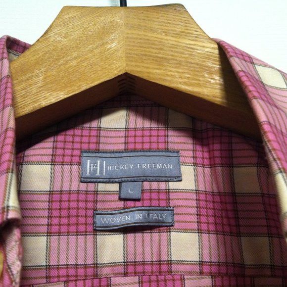 Hickey Freeman HICKEY FREEMAN MENS PINK COTTON CASUAL SHIRT SIZE: L Size US L / EU 52-54 / 3 - 5 Thumbnail