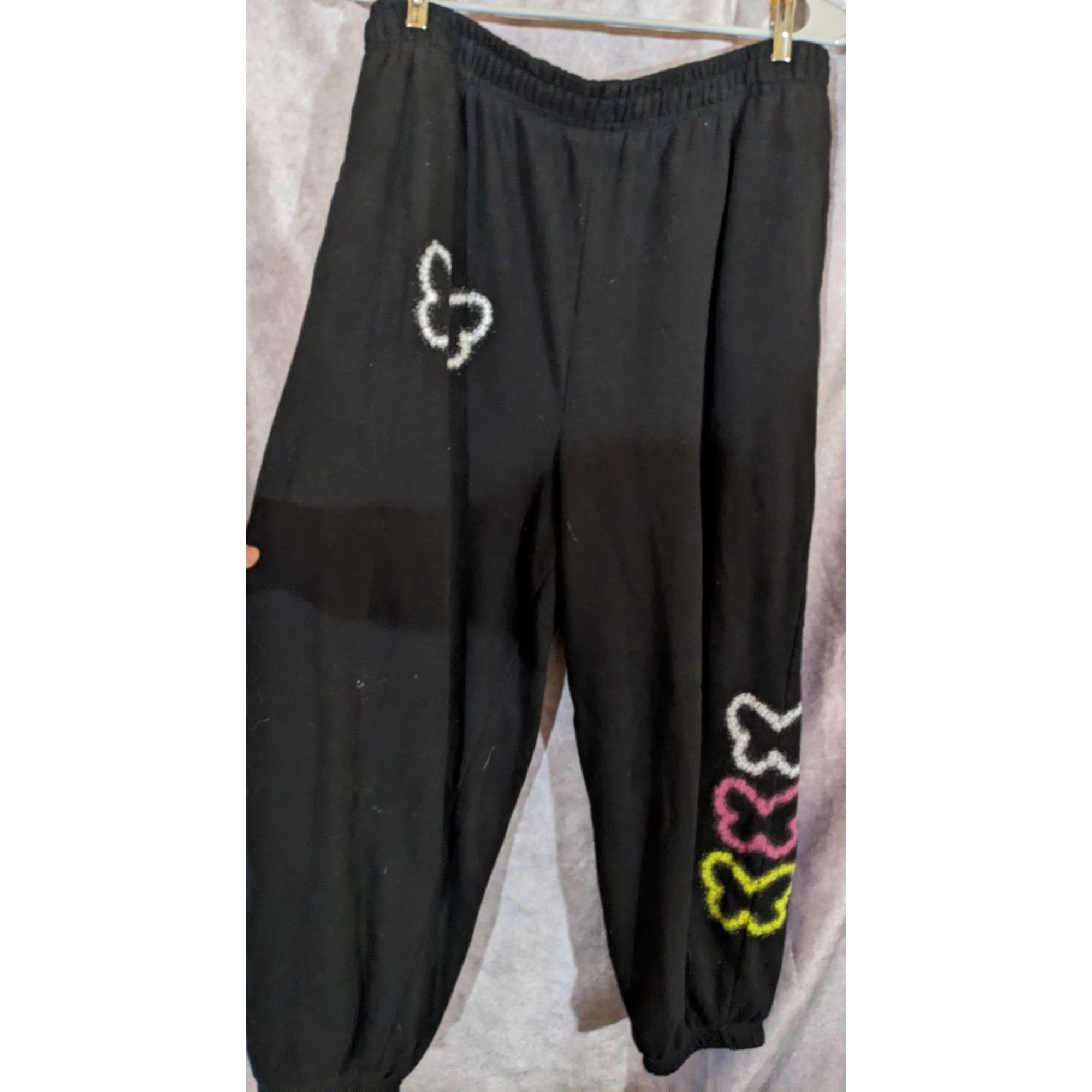 Other No Boundaries Black Joggers With Colorful Butterfly Designs Size 32" / US 10 / IT 46 - 2 Thumbnail