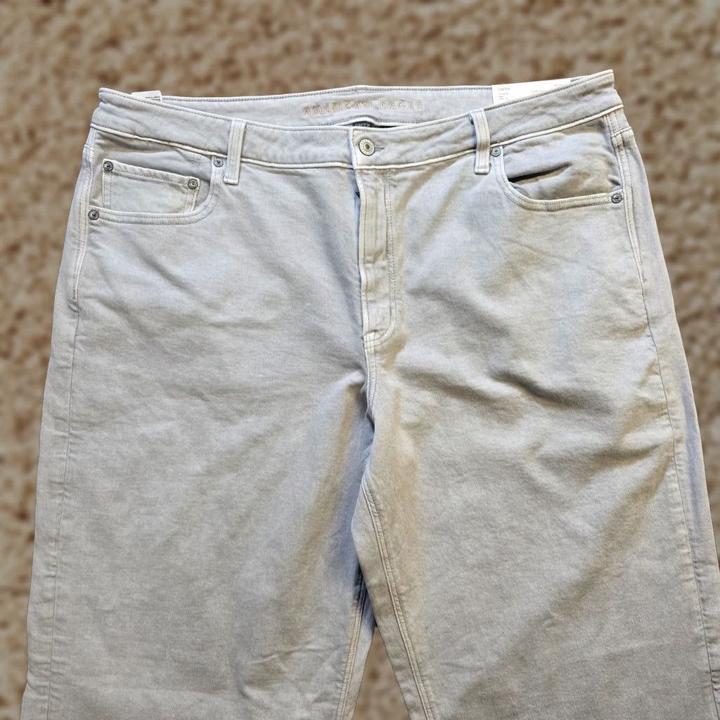 American Eagle Outfitters American Eagle Jeans Womens Size 18 Gray Stovepipe Wide Leg Denim Baggy Capsule Size 40" / US 18 - 1 Thumbnail