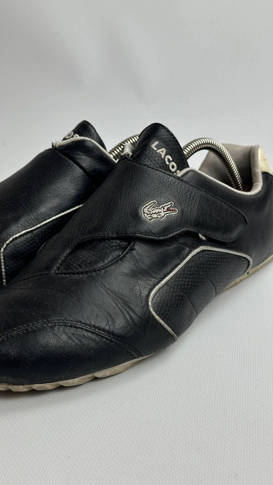 Lacoste Vintage Lacoste Black Leather Racing Sneakers Size US 10.5 / EU 43-44 - 3 Thumbnail
