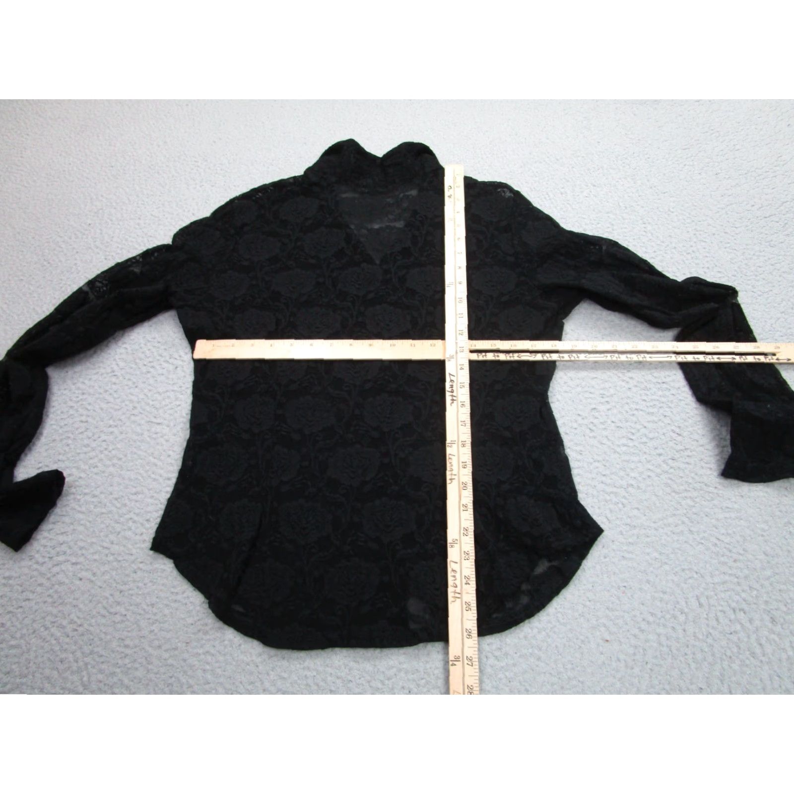 Vintage VINTAGE Jessica Max Sheer Layering Shirt Womens XL Long Sleeve Black Lace Floral Collared Button-Up Casual Modern Gothic Punk USA Womens Size XL / US 12-14 / IT 48-50 - 6 Thumbnail