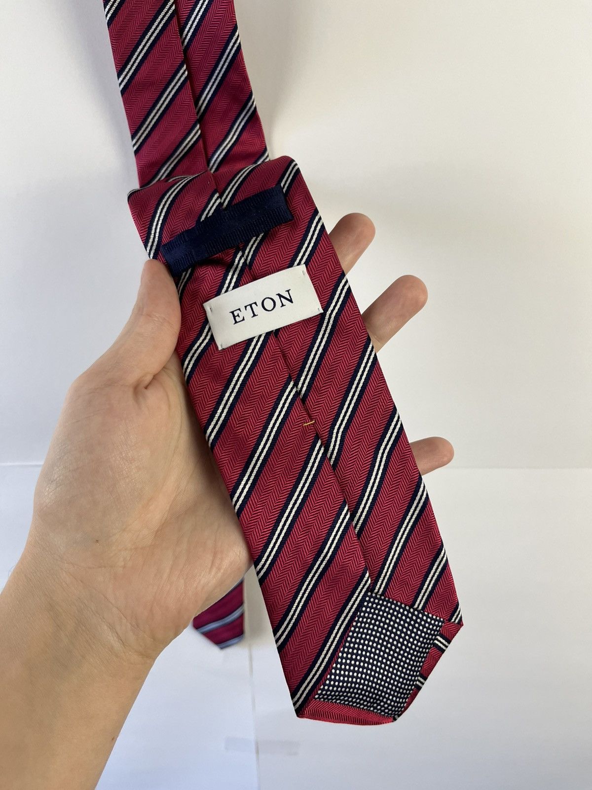 Eton Eton Luxury Striped Silk Tie Cravat Made in England Size ONE SIZE - 1 Thumbnail