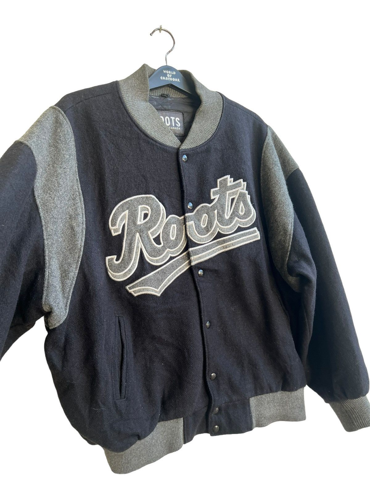 Roots Vintage ROOTS Spell Out Varsity Teddy Jacket Wool Size US XXL / EU 58 / 5 - 14 Thumbnail