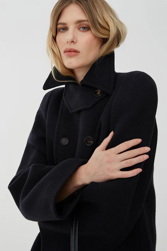 Chloe o1loc1c11125 Iconic Coat in Navy Size L / US 10 / IT 46 - 5 Thumbnail