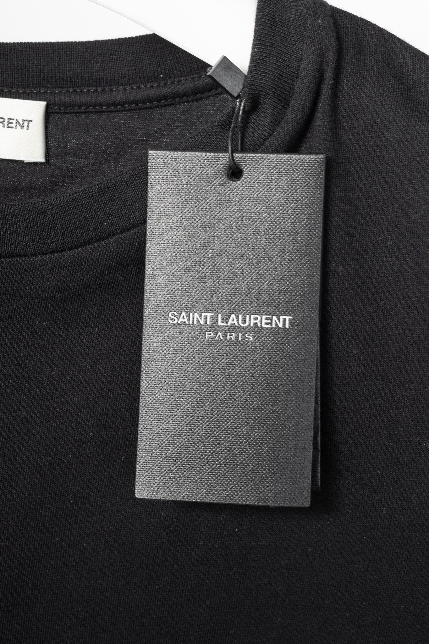 Saint Laurent Paris Saint Laurent Black Cotton-Jersey Short-Sleeve T-Shirt Size S / US 4 / IT 40 - 6 Thumbnail