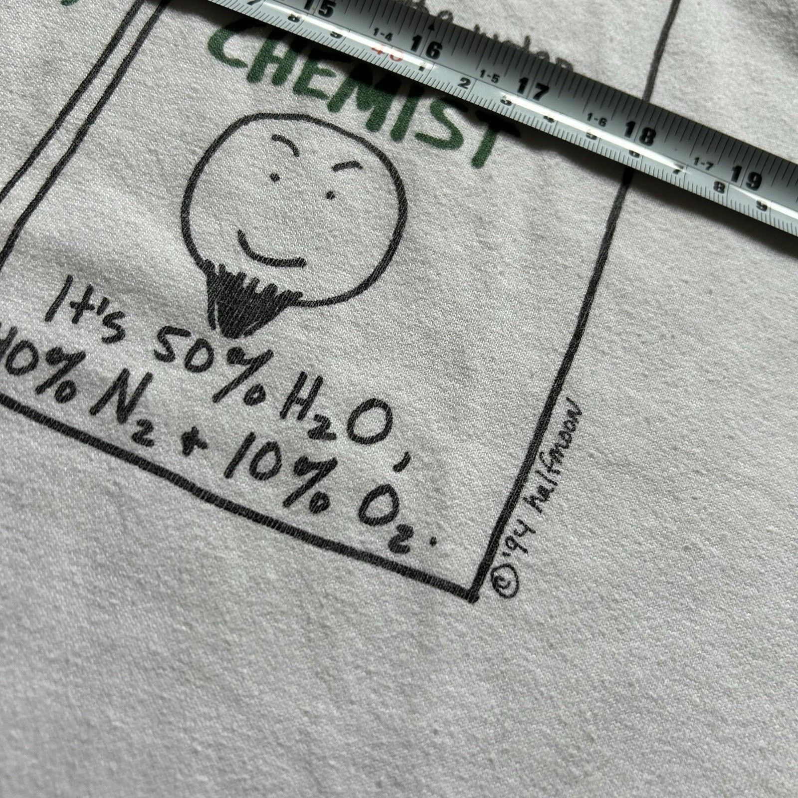 Fruit Of The Loom Vintage 90s Funny T Shirt XL Life Perspective View Art Rare Size US XL / EU 56 / 4 - 7 Thumbnail