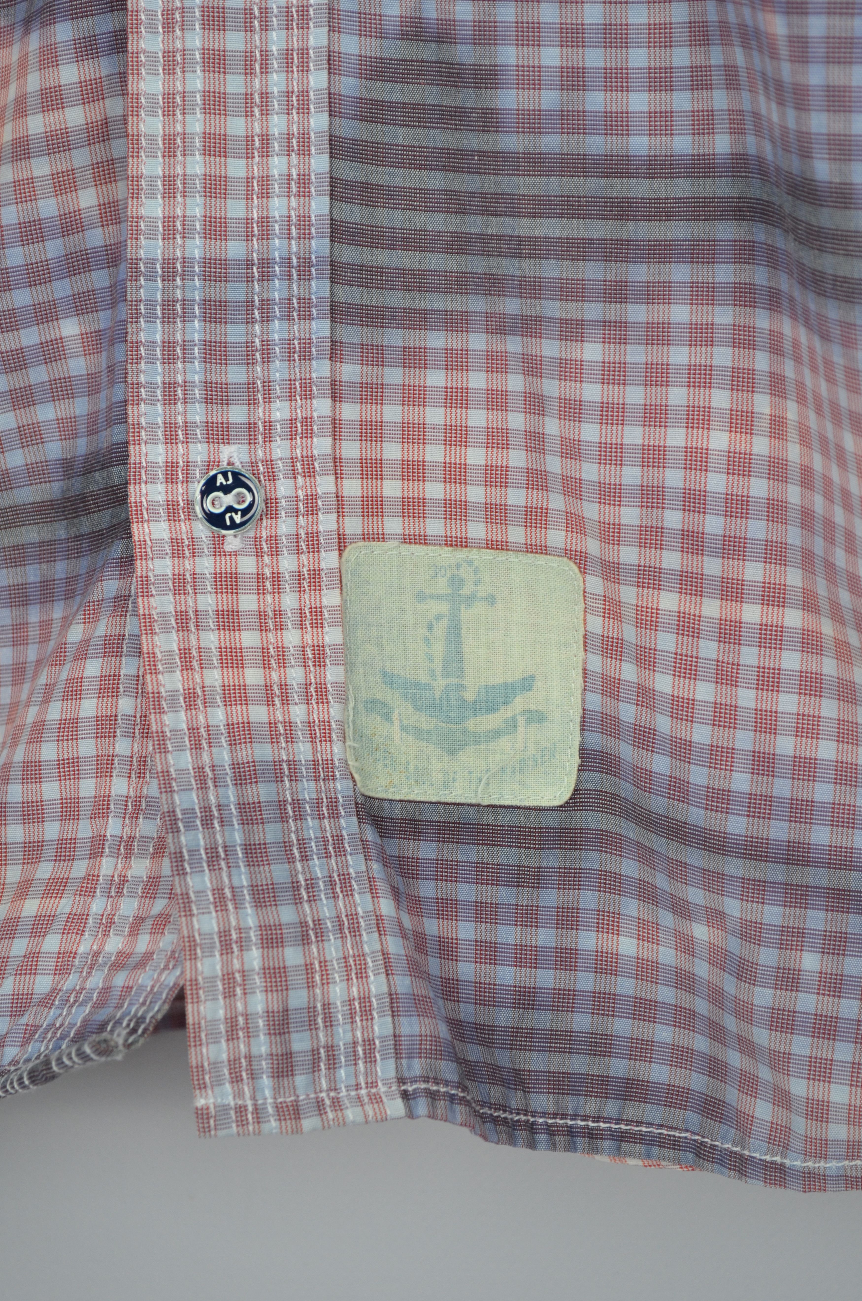 Armani × Vintage Vintage 90s Armani Jeans Check Logo Dyed Shirt Size XXL 2XL Size US XXL / EU 58 / 5 - 5 Thumbnail