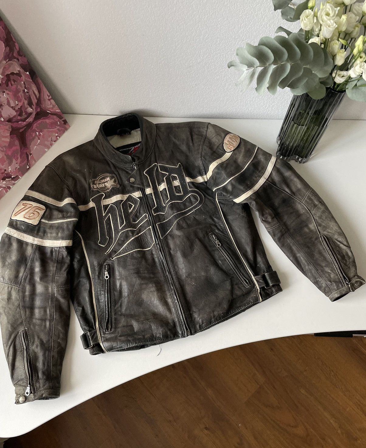 Vintage Vintage Held Racing Leather Jacket Punk Faded Brown Moto Y2K Size US XL / EU 56 / 4 - 2 Thumbnail