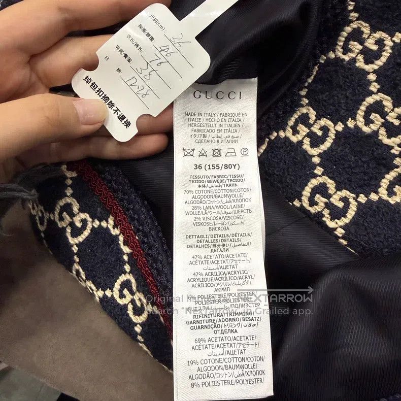 Gucci Gucci Blue and red full-print logo gold buckle coat Size XS / US 0-2 / IT 36-38 - 5 Thumbnail