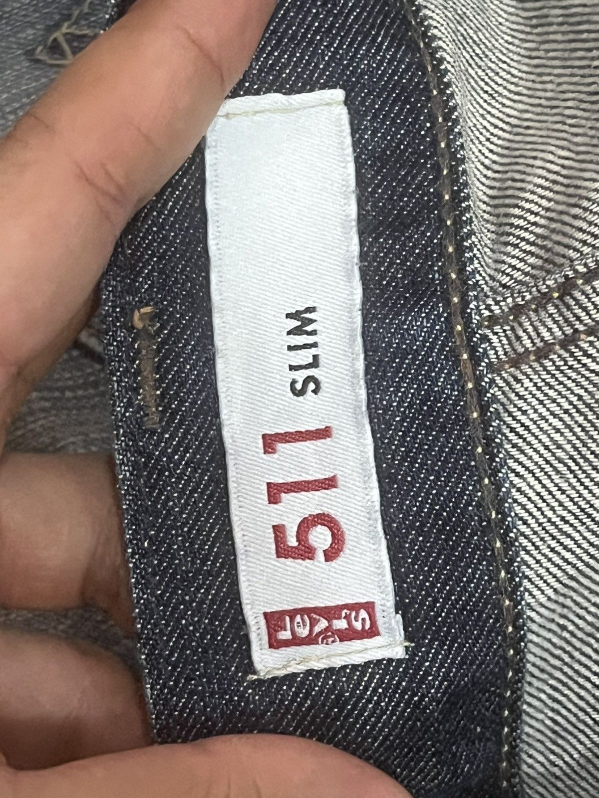 Levi's Vintage Levi’s 511 Slim Fit Blue Whisker Washed Rip Jeans Size US 31 - 18 Thumbnail
