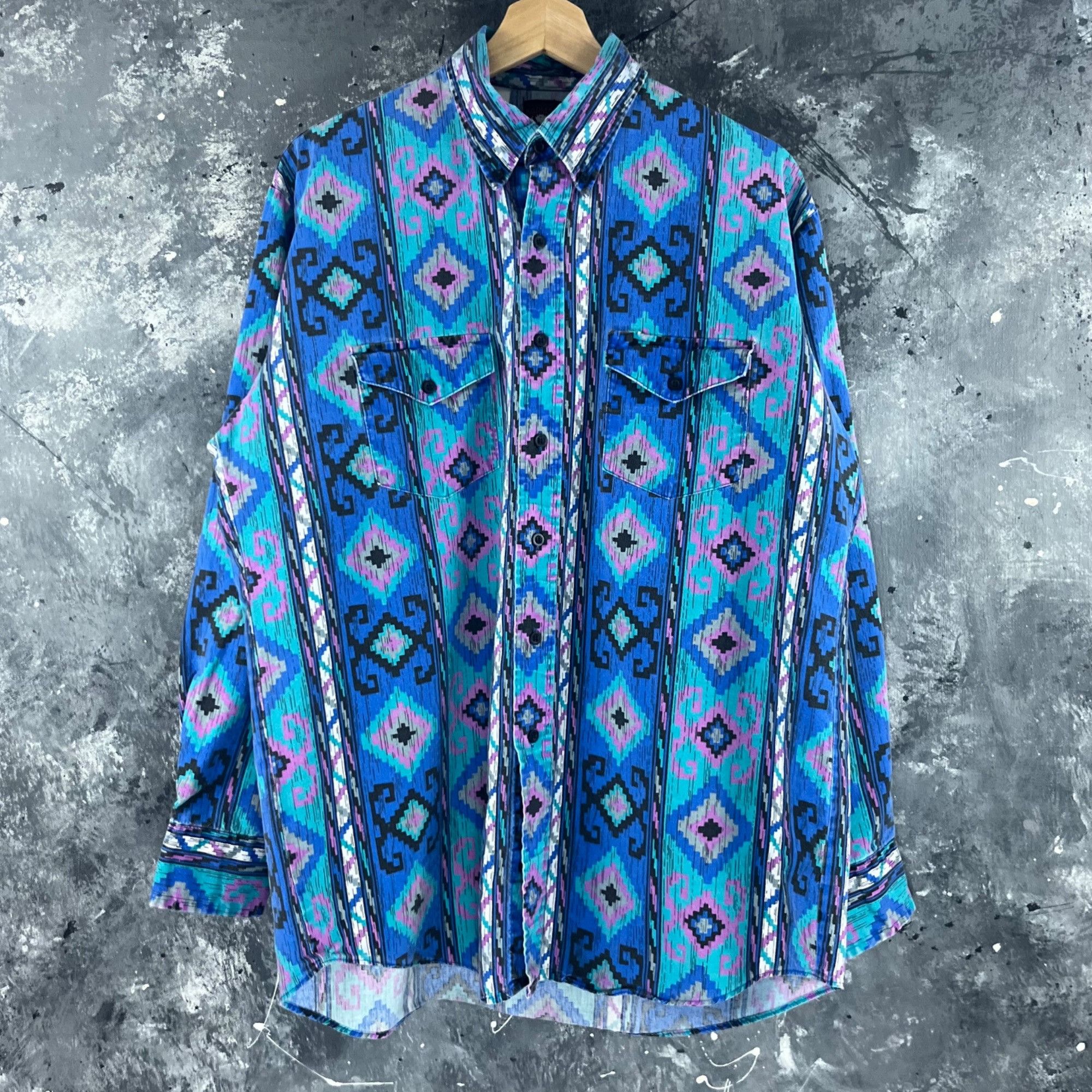 Vintage Vintage 80’s Western Aztec shirt Size US L / EU 52-54 / 3 - 1 Thumbnail