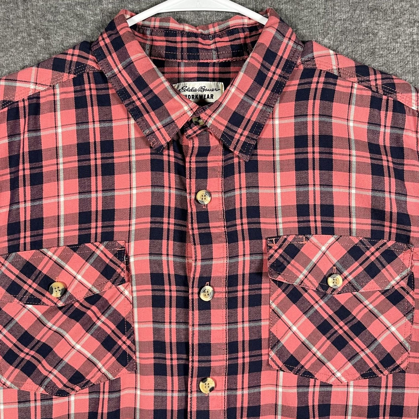 Eddie Bauer Eddie Bauer Shirt Mens XL Pink Plaid Short Sleeve Button Up Workwear Foreman Fit Size US XL / EU 56 / 4 - 2 Thumbnail