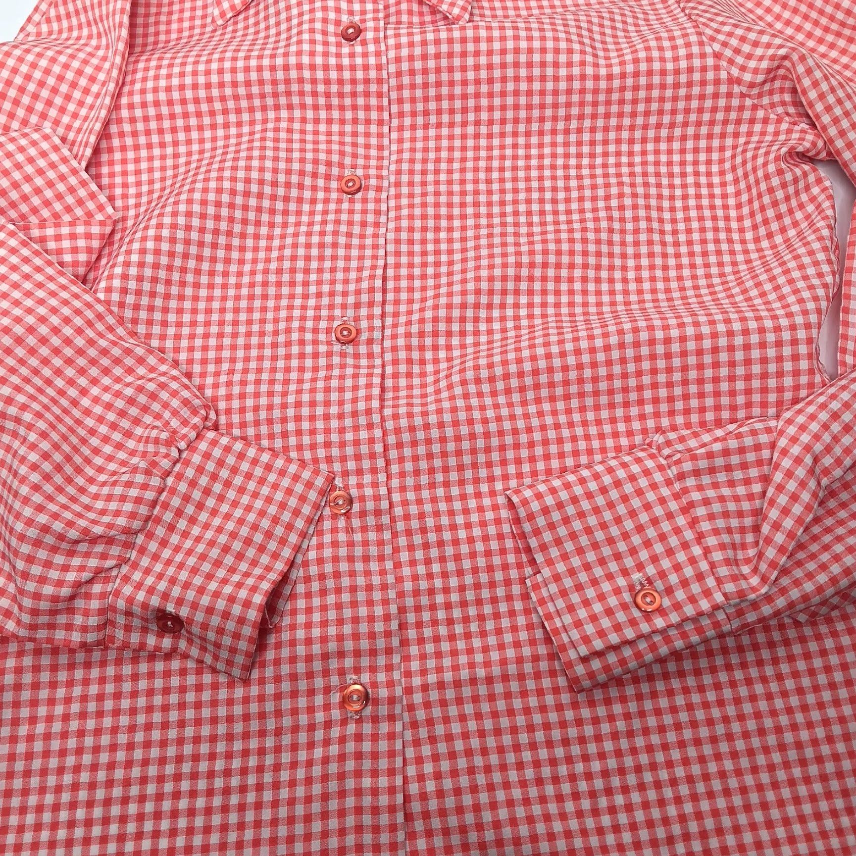 Vintage Lady Holiday Blouse Shirt Womens M White Plaid Collared Long Sleeve Vintage Holiday Pattern Size M / US 6-8 / IT 42-44 - 4 Thumbnail