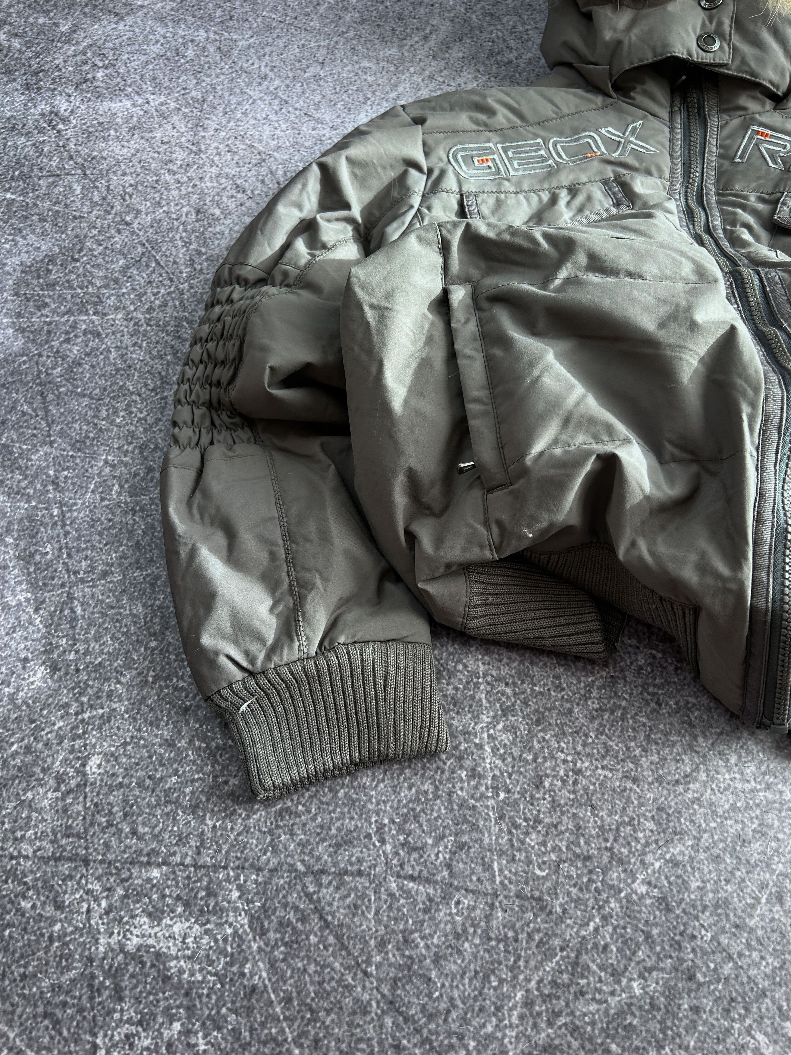 Geox Rider Jacket Fur Hood Techwear Moto Y2K Gorpcore is available