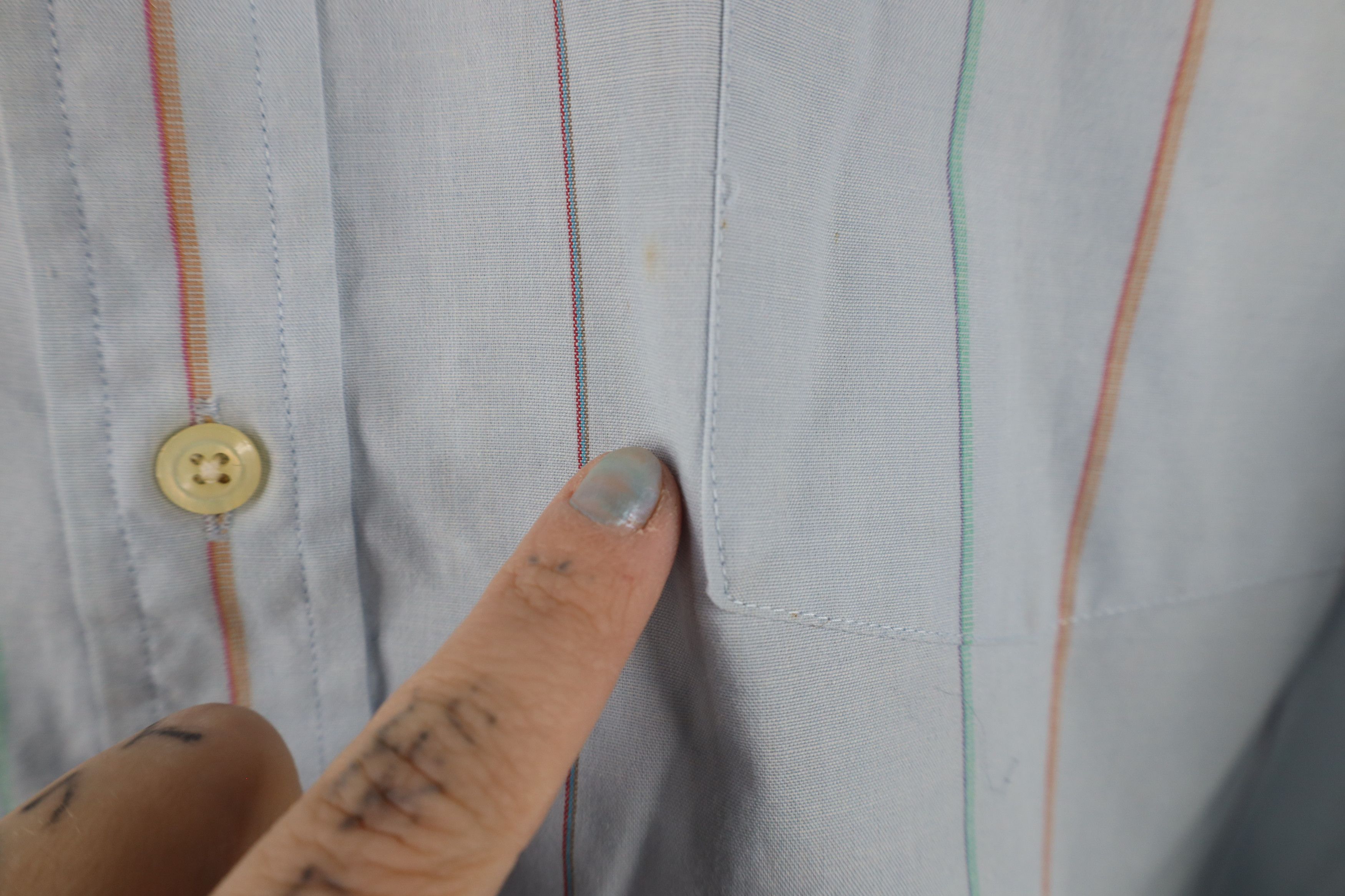 Vintage Vintage 90s Streetwear Rainbow Striped Button Shirt Size US M / EU 48-50 / 2 - 5 Thumbnail