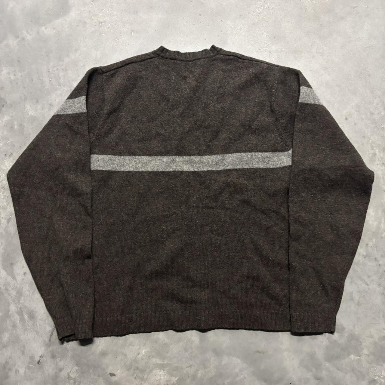 Japanese Brand × Vintage Crazy Vintage Y2K/2000s Brown Striped Lambswool Fall Essential Sweater! Size US M / EU 48-50 / 2 - 6 Thumbnail