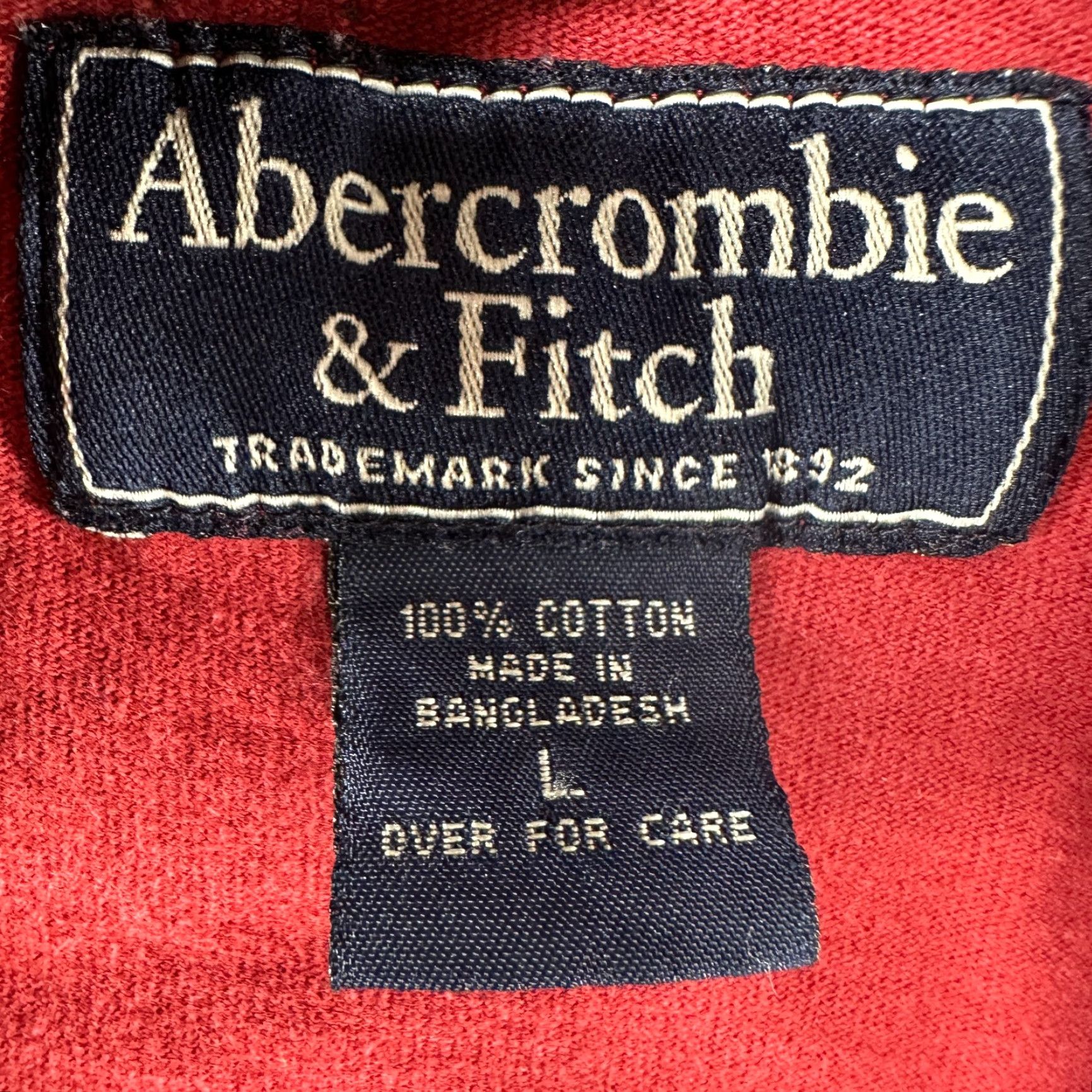 Abercrombie & Fitch VINTAGE Abercrombie & Fitch Shirt Mens L Red Pullover Football Cotton 90s Sweatshirt Crew Neck Long Sleeve Fleece Logo Size US L / EU 52-54 / 3 - 4 Thumbnail