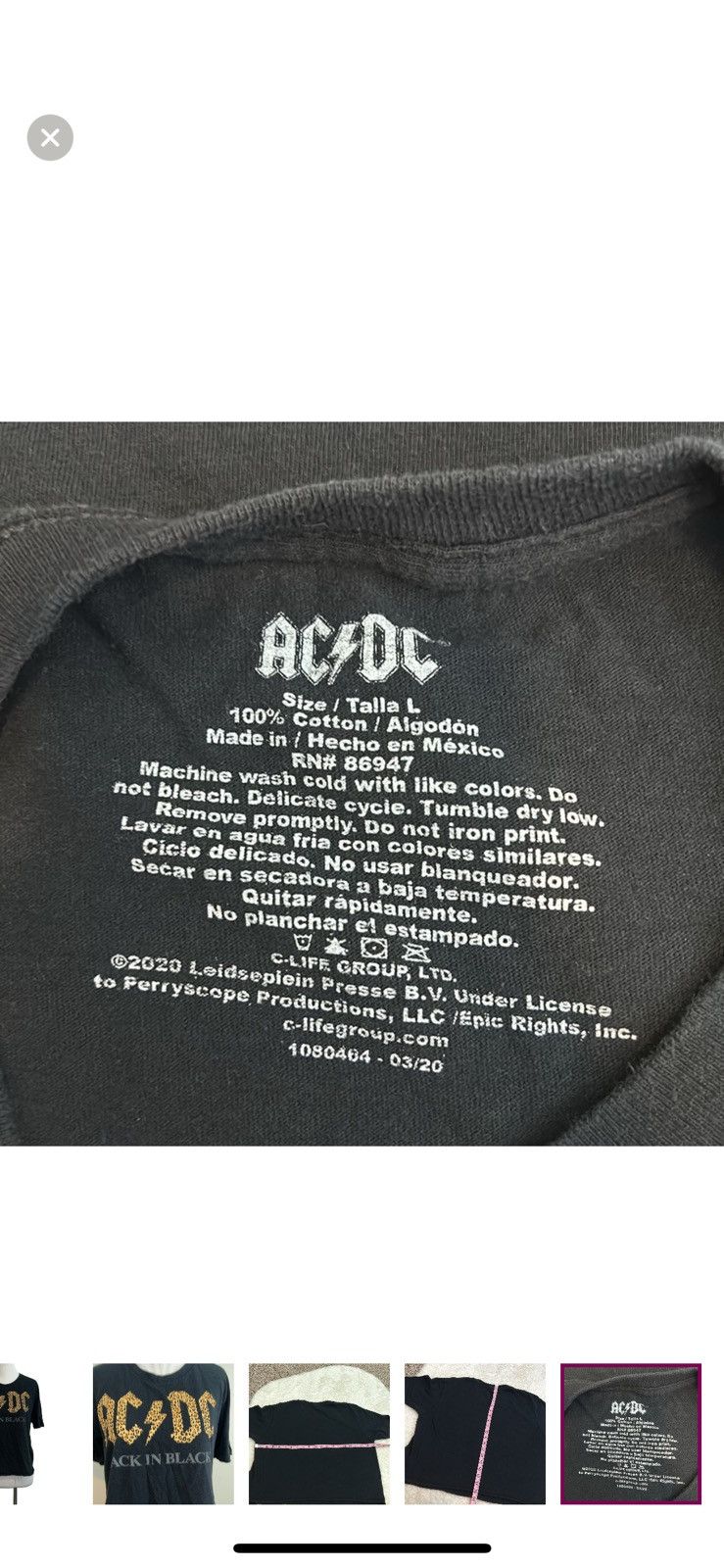 AC/DC Ac/dc large cropped band tee Size L / US 10 / IT 46 - 4 Thumbnail
