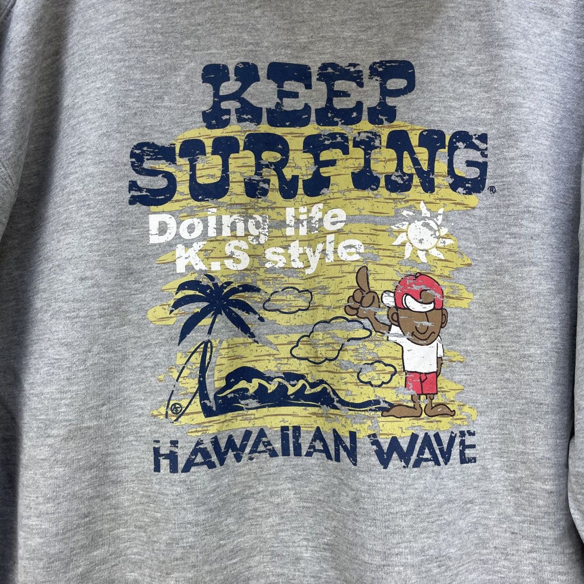 Sun Surf 💥Vintage Keep Surfing Hawaii Wave Graphic Hooded Size US M / EU 48-50 / 2 - 7 Thumbnail