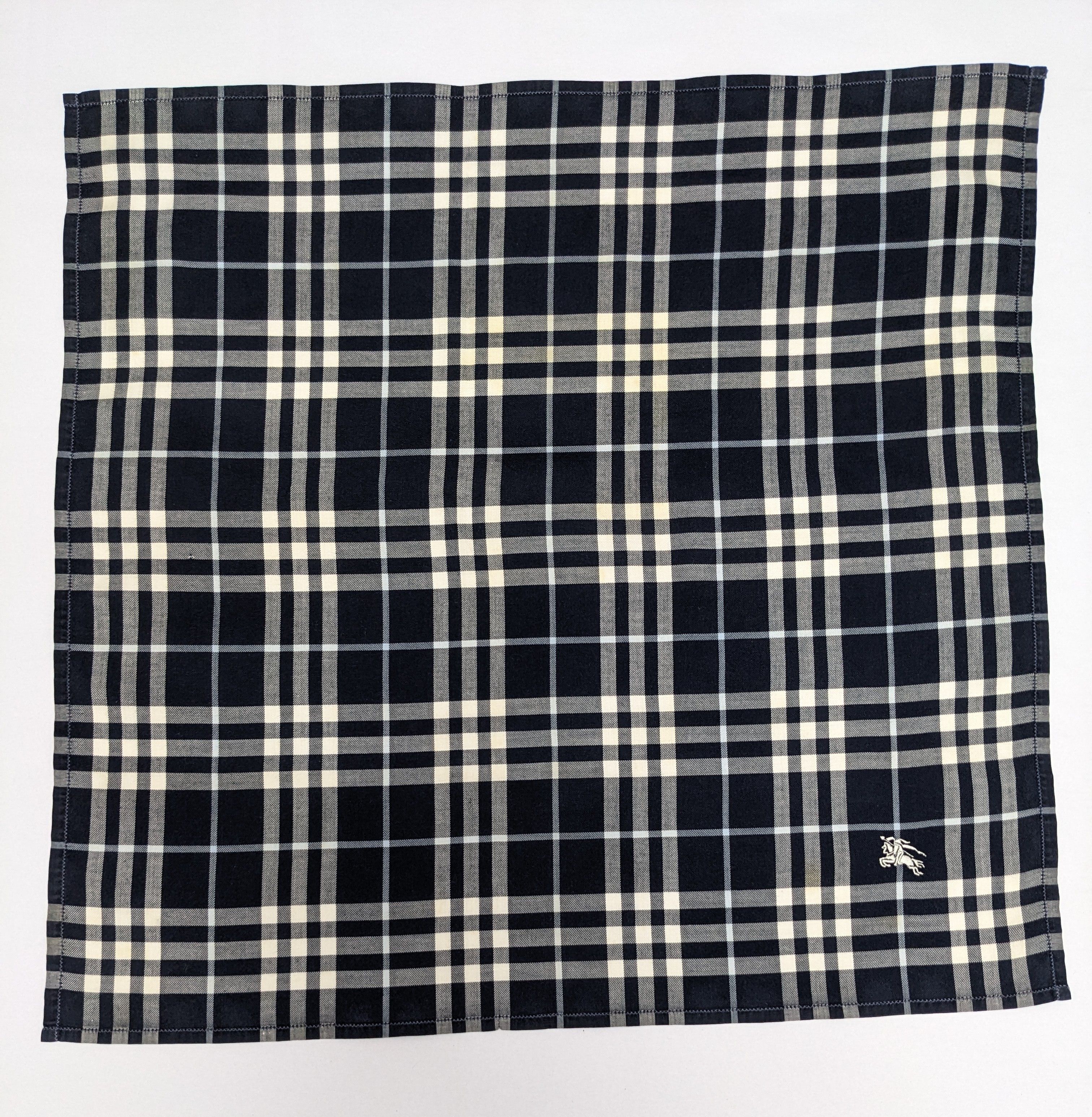 Burberry Prorsum Burberry Handkerchief Navy Blue Embroidered Prorsum Knight Size ONE SIZE - 3 Thumbnail