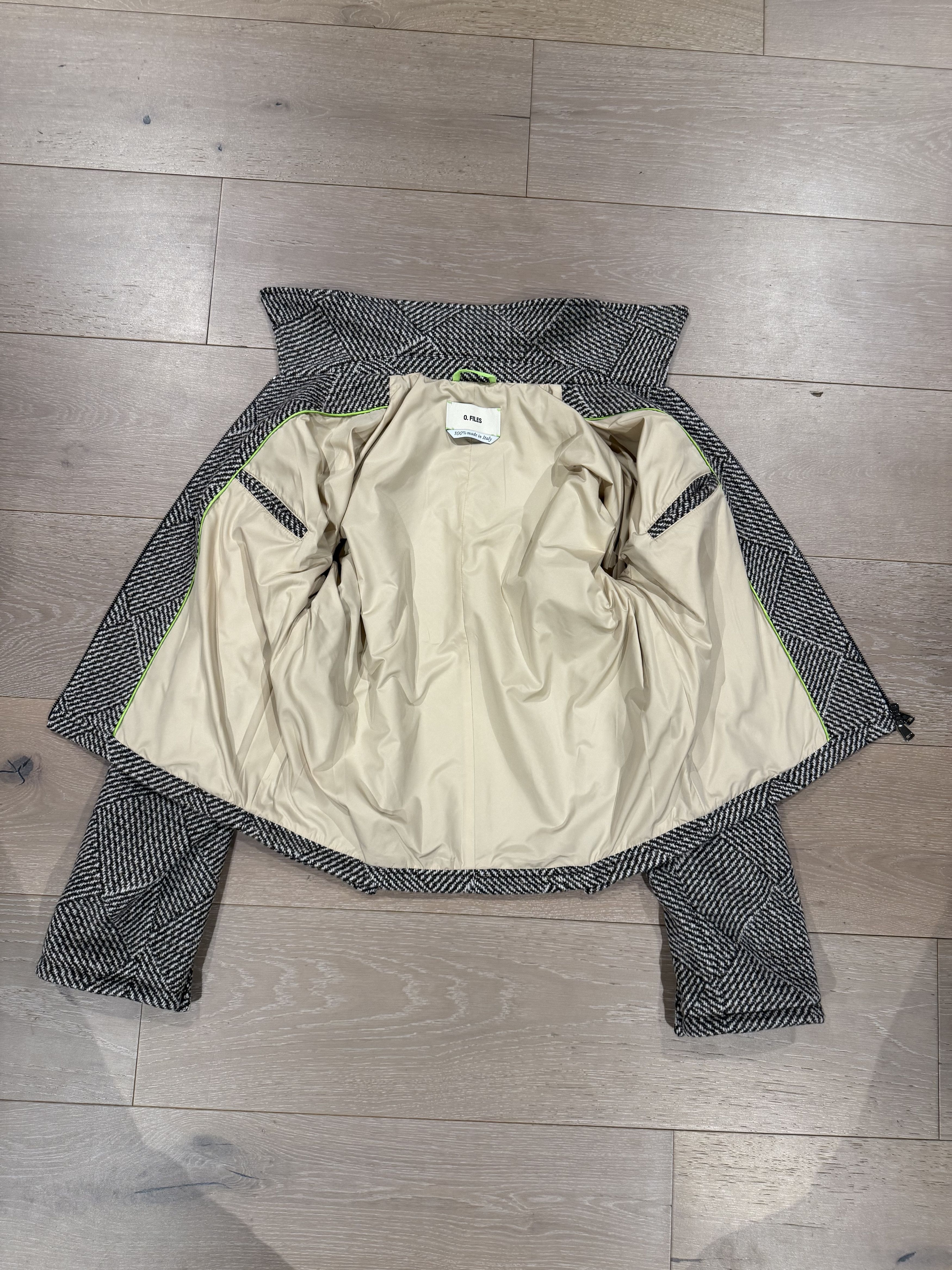 Ojardorf 💚 O. FILES Chess Wool Jacket in Mocha/Cream Small NEW Size US S / EU 44-46 / 1 - 14 Thumbnail