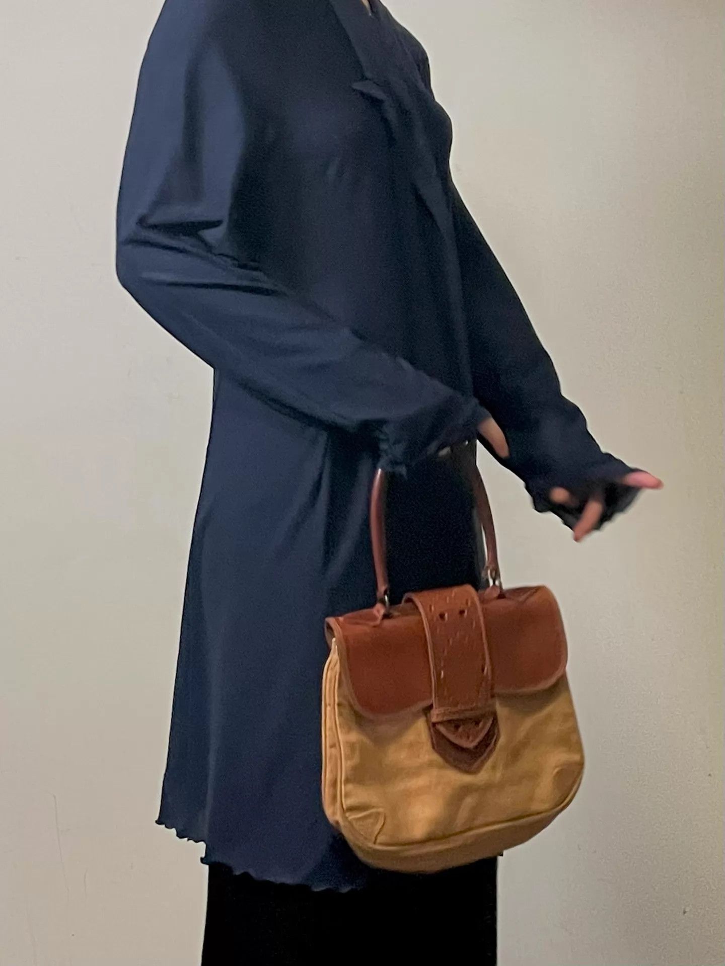 Dries Van Noten Dries Van Noten 90s Early Handbag Tobacco & Natural Canvas Size ONE SIZE - 1 Thumbnail