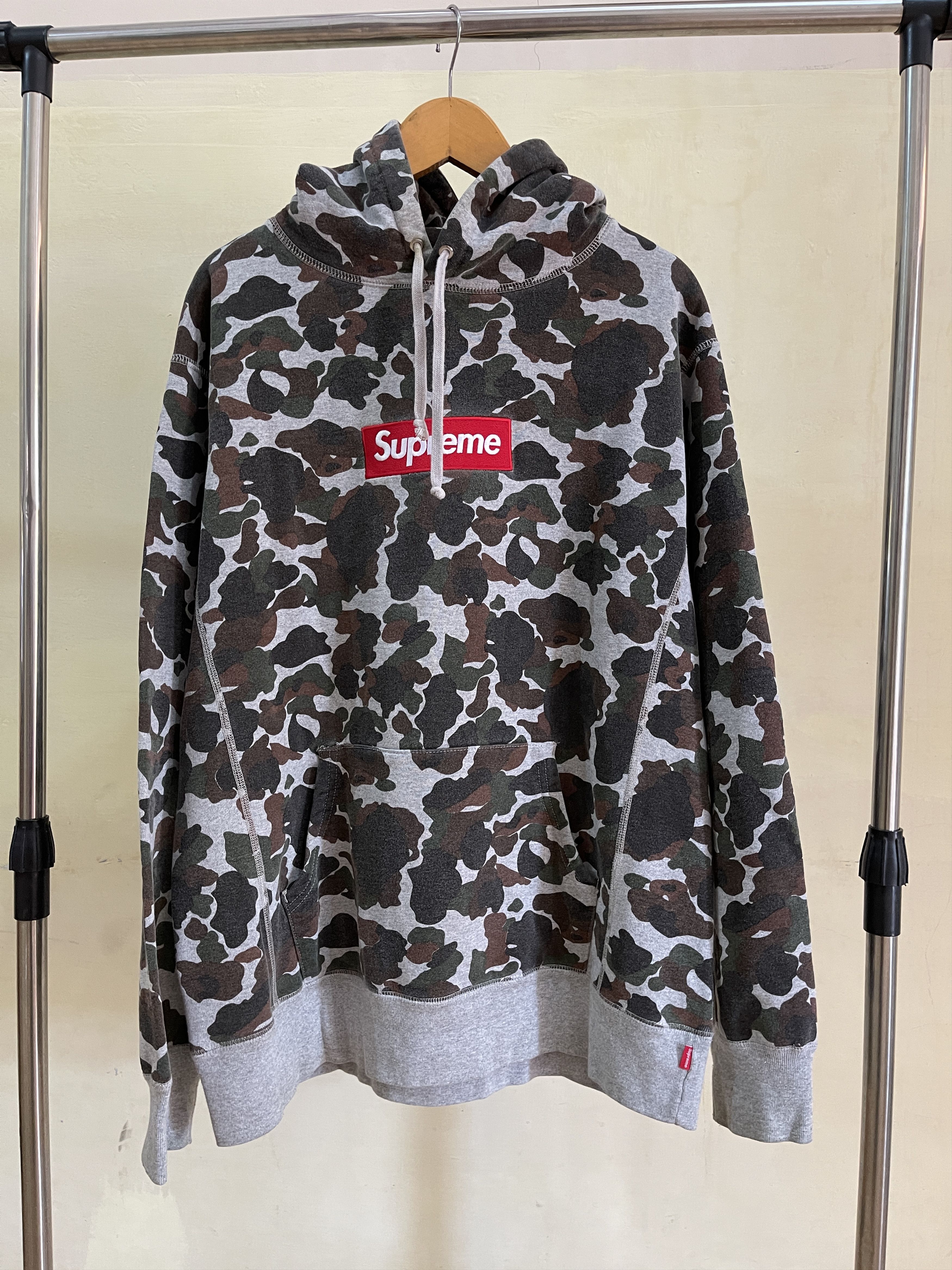 image of Supreme Box Logo Duck Camo Hoodie, Men's (Size XL)