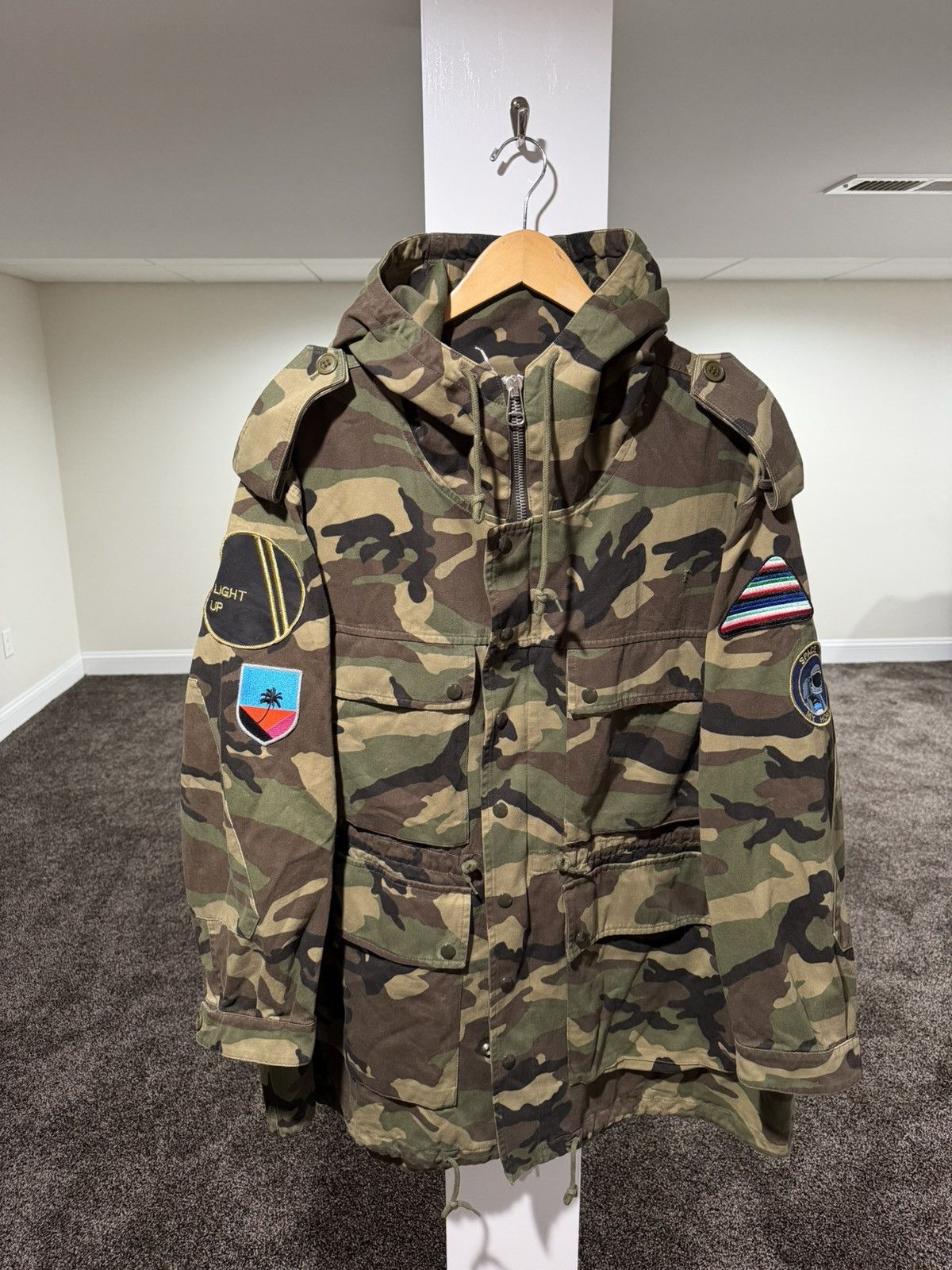 Saint Laurent Paris Saint Laurent x Hedi SS16 Rocket Logo Camo Parka Jacket Size US L / EU 52-54 / 3 - 2 Thumbnail