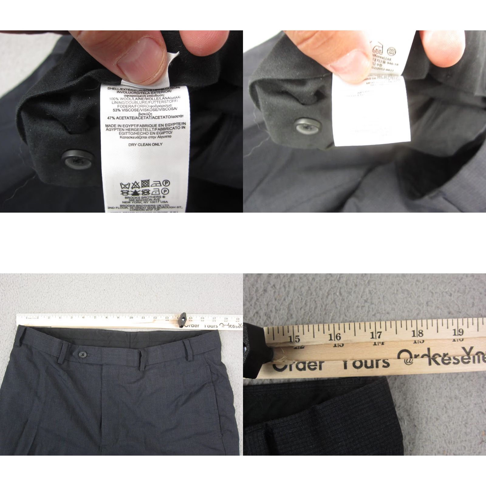 Brooks Brothers Brooks Brothers Pants Mens W36 L30 Black 346 Madison Fit 100% Wool Dress Formal Size US 36 / EU 52 - 8 Thumbnail