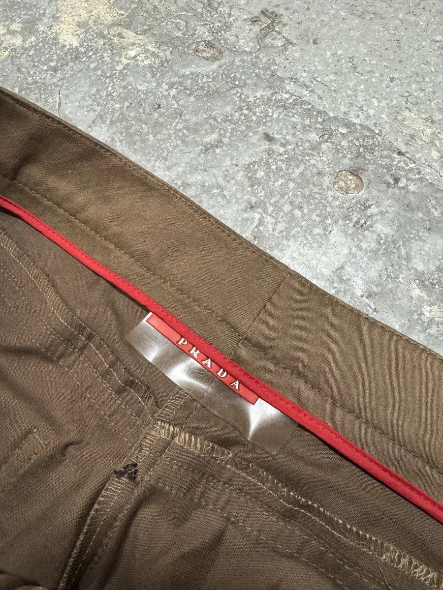 Prada 2000s Prada Hybrid Brown Leather Structured Lines Zip Pants Size US 30 / EU 46 - 4 Thumbnail