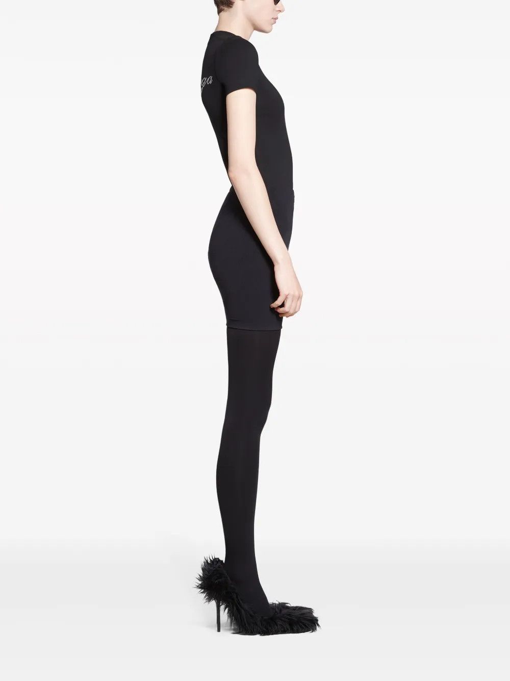 Balenciaga o1srvl11e1025 Handwritten T-Shirt Fitted in Black Size L / US 10 / IT 46 - 3 Thumbnail