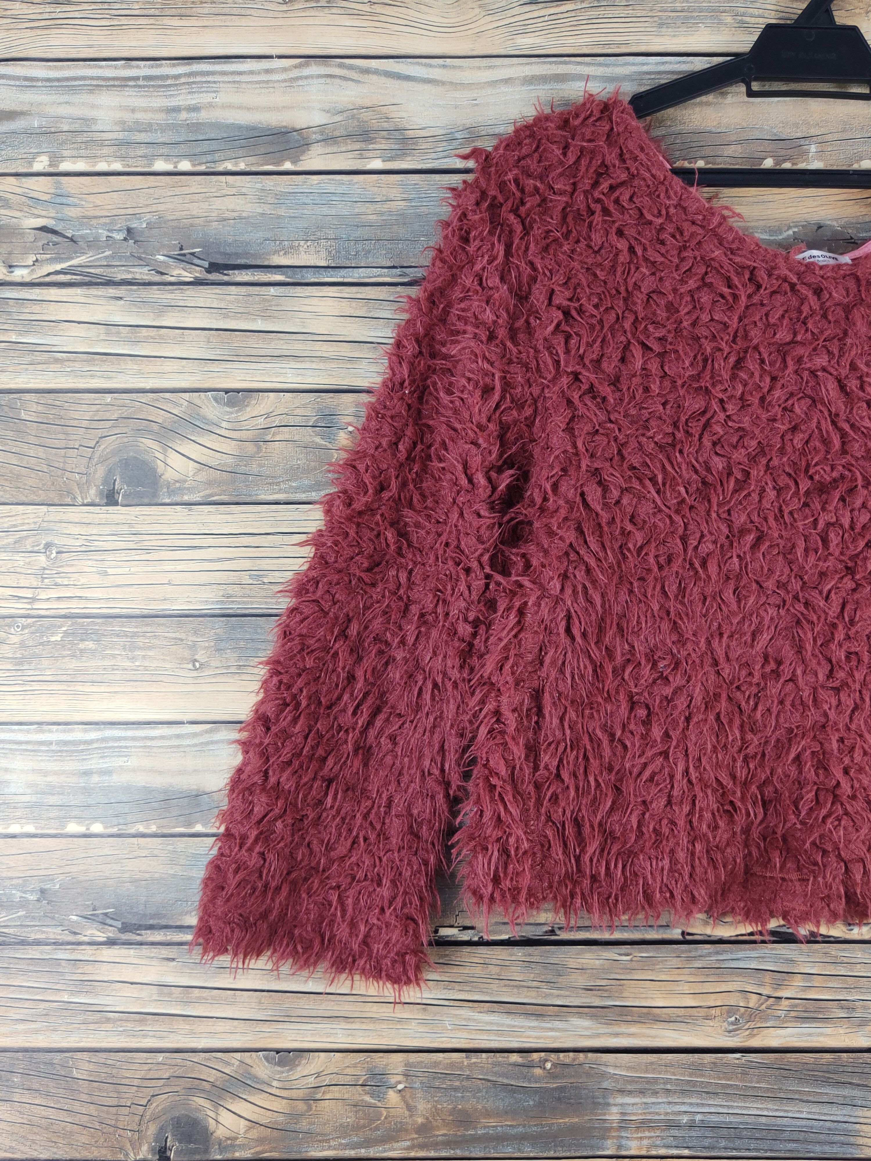 Japanese Brand Olive ded Olive Brown Shag Shaggy Fir Mohair Knitwear#W21 74 Size S / US 4 / IT 40 - 3 Thumbnail