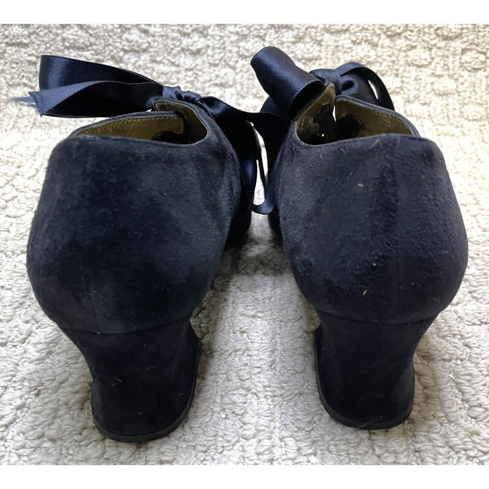 Yves Saint Laurent Yves Saint Lauren Shoes 9M Navy Blue Lace Up Victorian Look Size US 9 / IT 39 - 8 Thumbnail