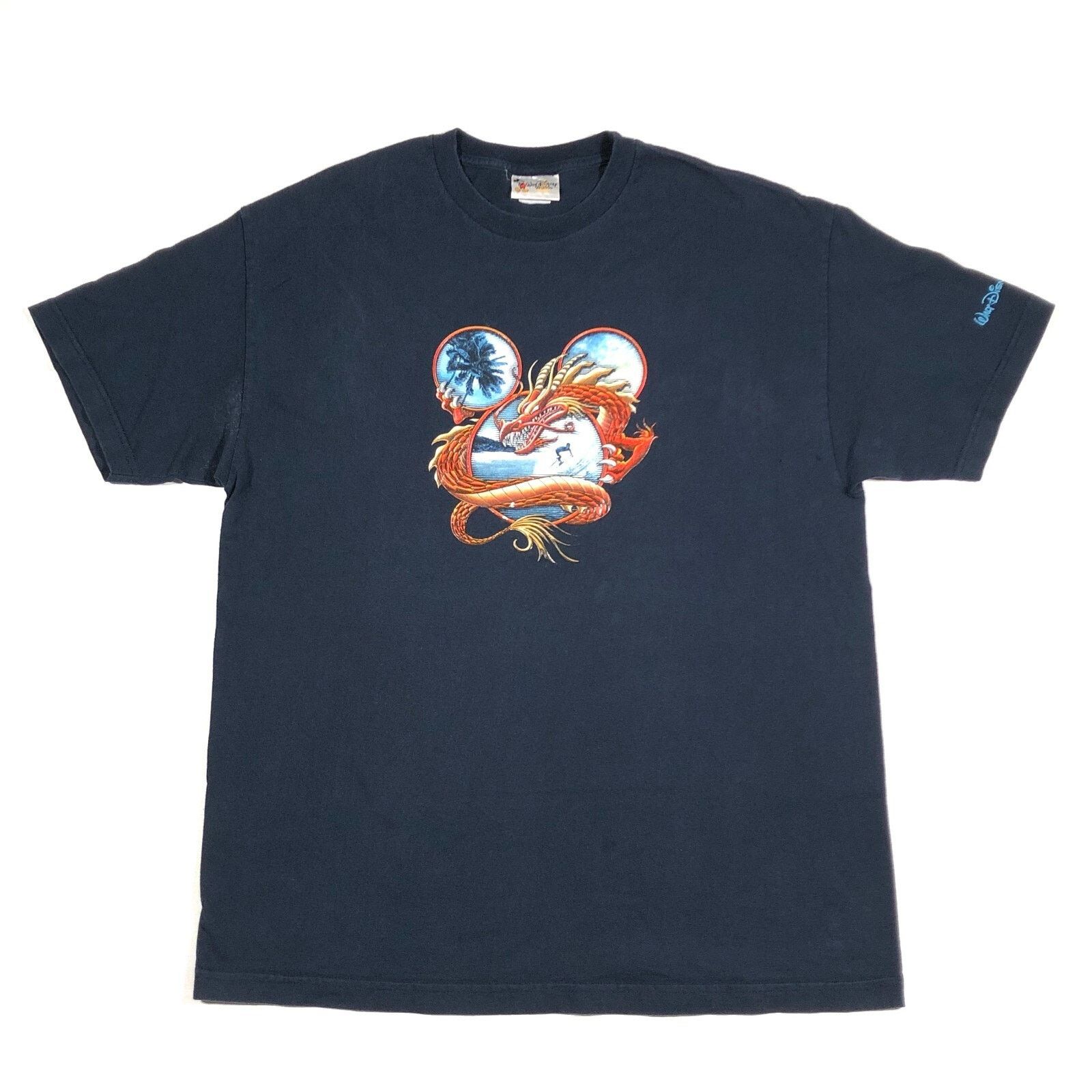 Disney × Vintage Vintage Y2K Disney Mickey Dragon Surf Tee Navy Size Large Size US L / EU 52-54 / 3 - 1 Thumbnail