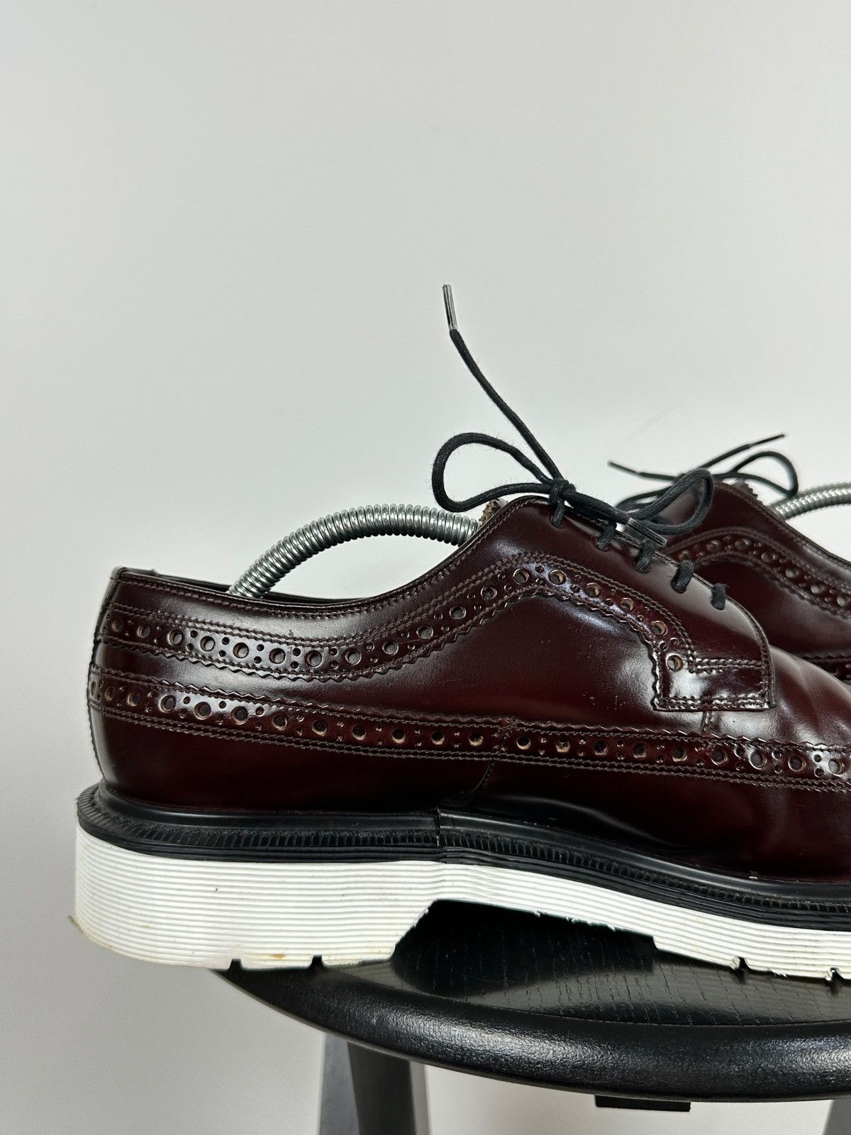 Loake Loake Navy Burgundy Patent Leather Brogue Boots Shoes Size US 10.5 / EU 43-44 - 18 Thumbnail