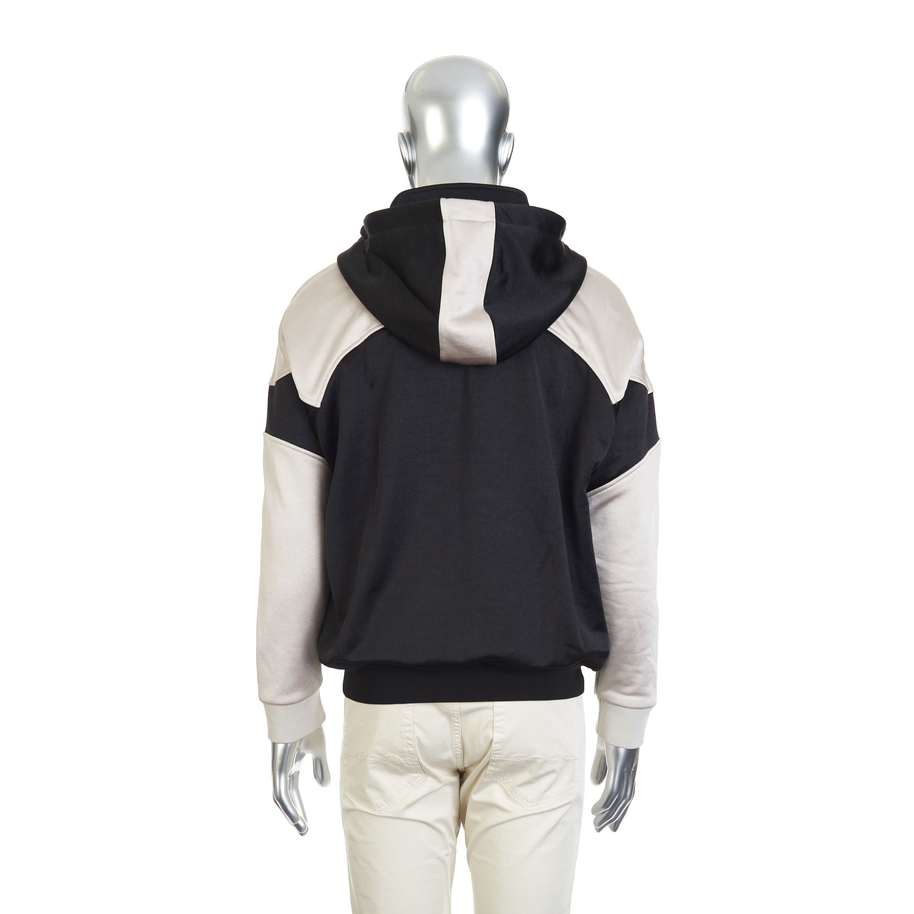Saint Laurent Paris Zip-Up Hoodie In Black & Pearl Technical Cotton Size US S / EU 44-46 / 1 - 6 Thumbnail