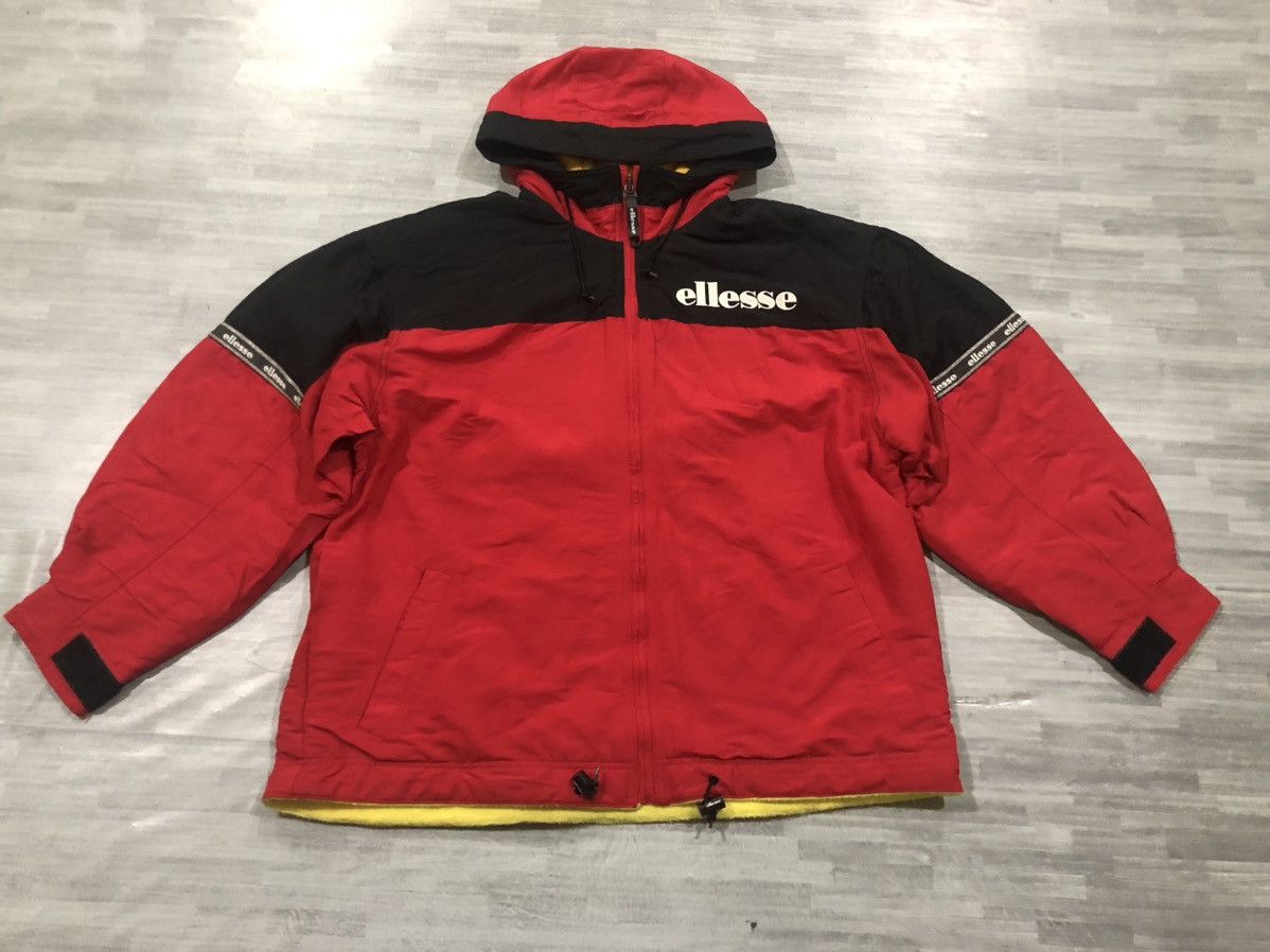 image of Ellesse By Goldwin Skiers Jacket Oversized in Black Red, Men's (Size Large)