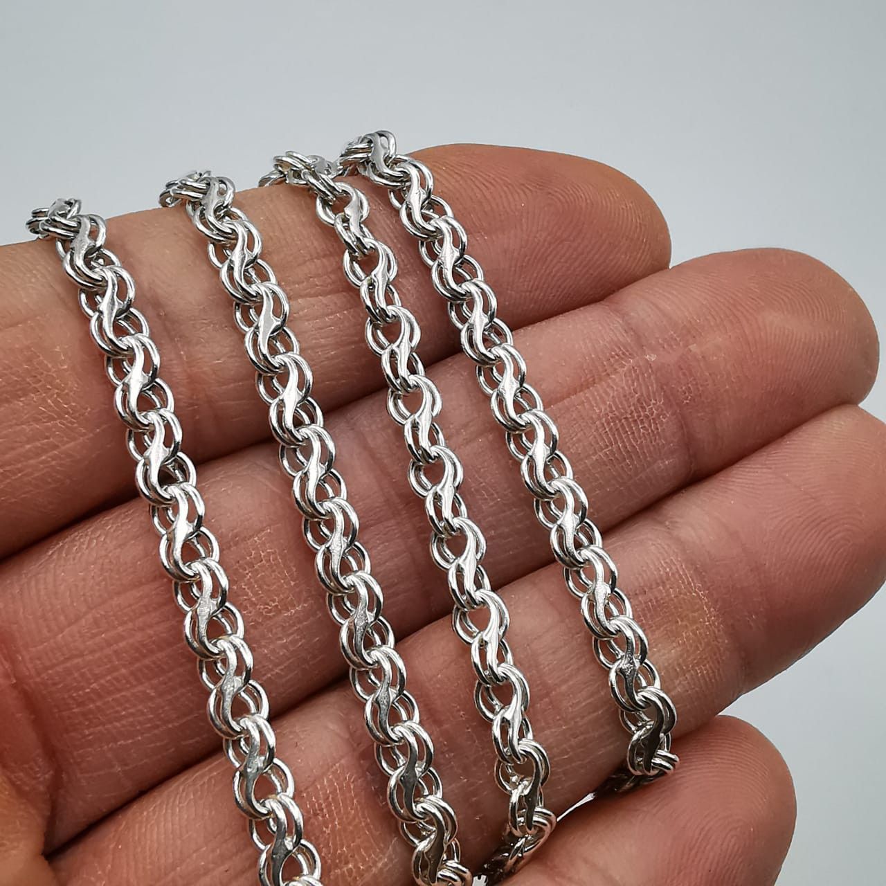 Sterling Silver Vintage Chain,925 Sterling Silver,Signed ,Handmade 19,26g Size ONE SIZE - 7 Thumbnail