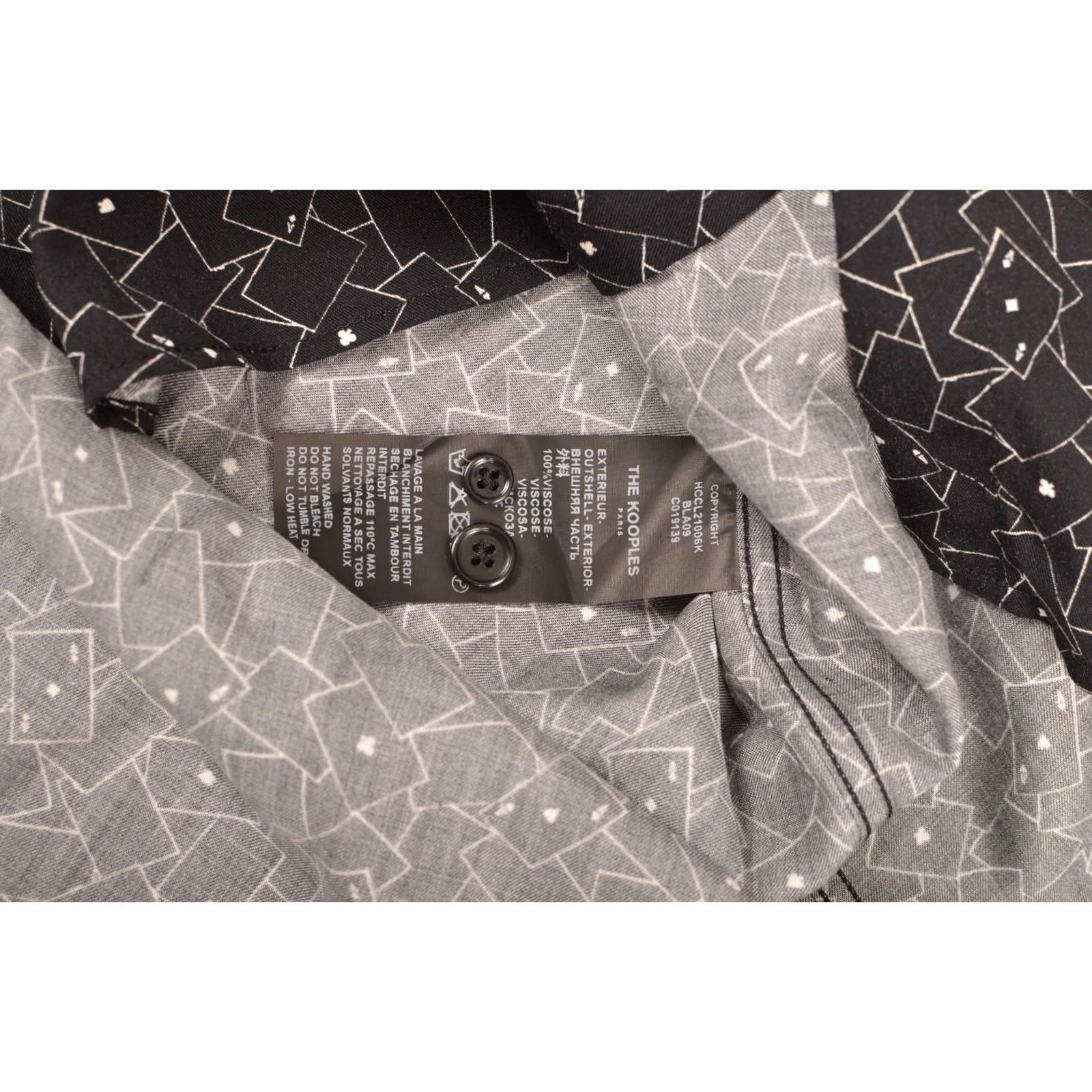 The Kooples The Kooples Long Black Printed Shirt HCCL21006K Aces Print Button Shirt Size S Mens Clothing Black Printed Shirt Size US S / EU 44-46 / 1 - 5 Thumbnail