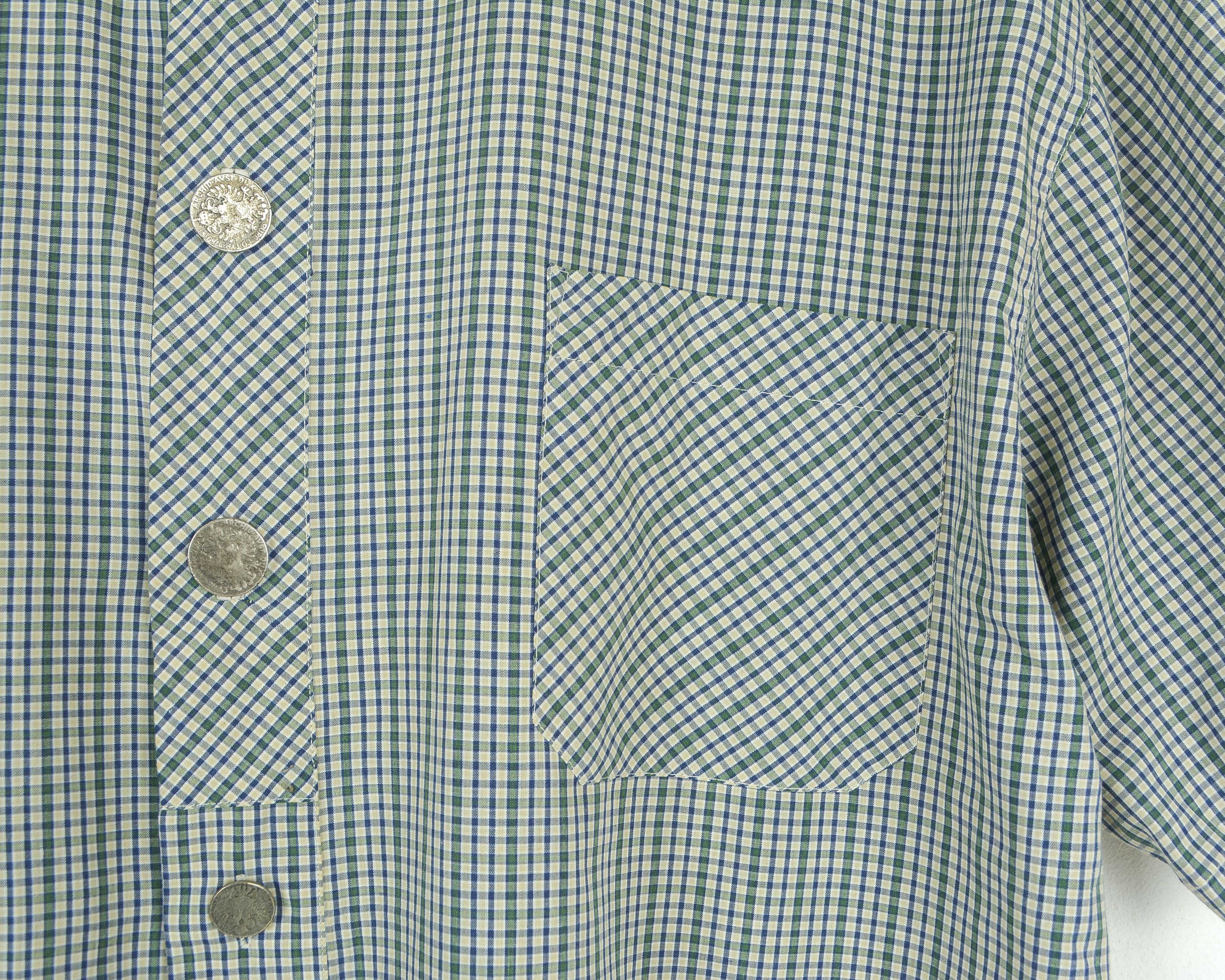 Vintage ALPHORN Trachten Size 43 Shirt Short Sleeved Plaid Check Size US L / EU 52-54 / 3 - 8 Thumbnail