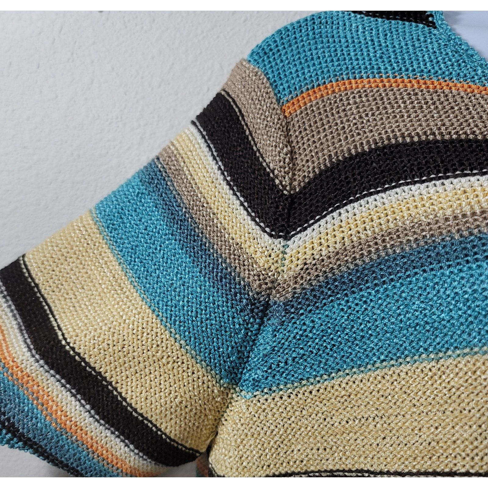 Other JM Woman Teal Multicolored Striped Crew Neck Top 2X Soft Size XXL / US 16-18 / IT 52-54 - 2 Thumbnail