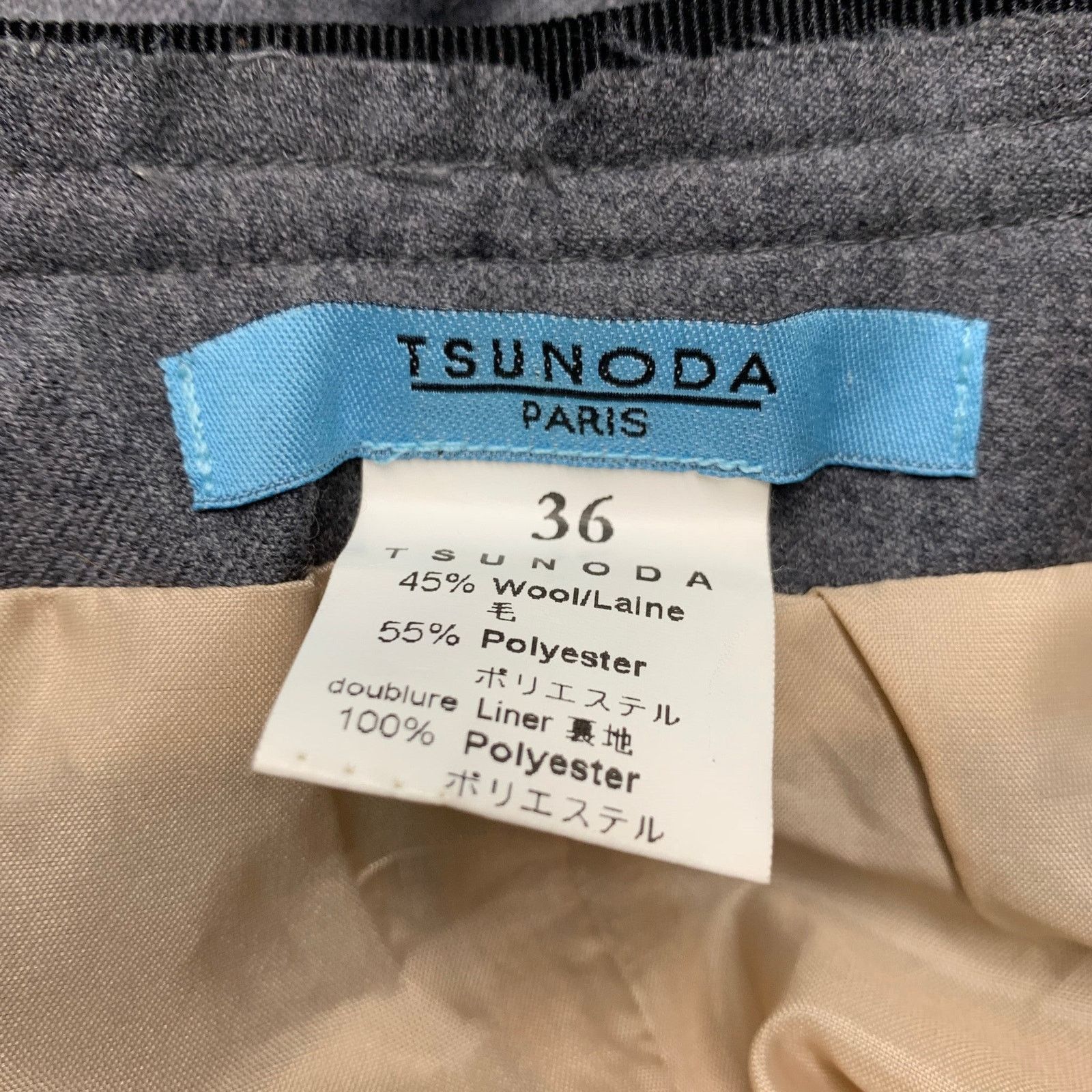 Other TSUNODA 0 Grey Wool Polyester Pleated Pencil Mid-Calf Skirt Size 25" / US 0 / IT 36 - 4 Thumbnail