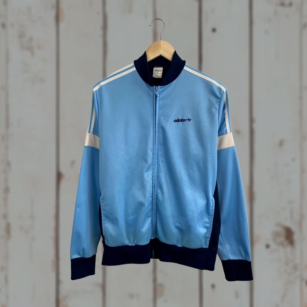 Adidas VINTAGE Adidas Retro Zip Hoodie 80s Olympic Style Rare Y2K Hoodie Mens L Blue Size US L / EU 52-54 / 3 - 1 Thumbnail