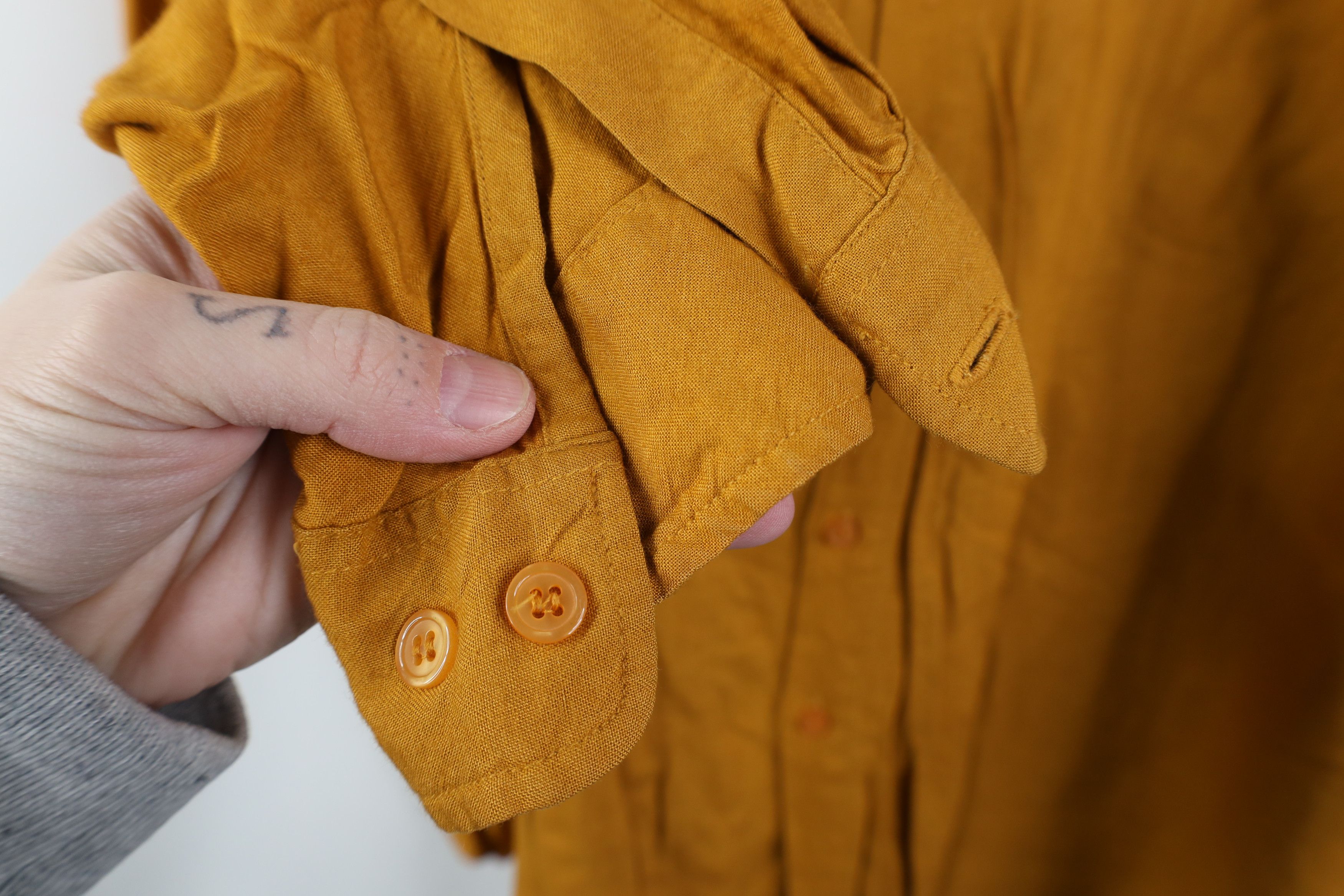 Vintage Vintage 90s Streetwear Pigment Dye Button Shirt Orange Size US L / EU 52-54 / 3 - 9 Thumbnail